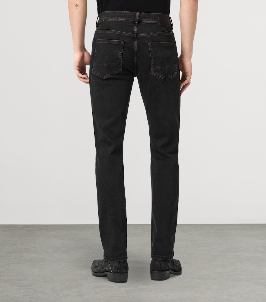 AllSaints Mens Sid Skinny Jeans Overdyed Brown Image 4