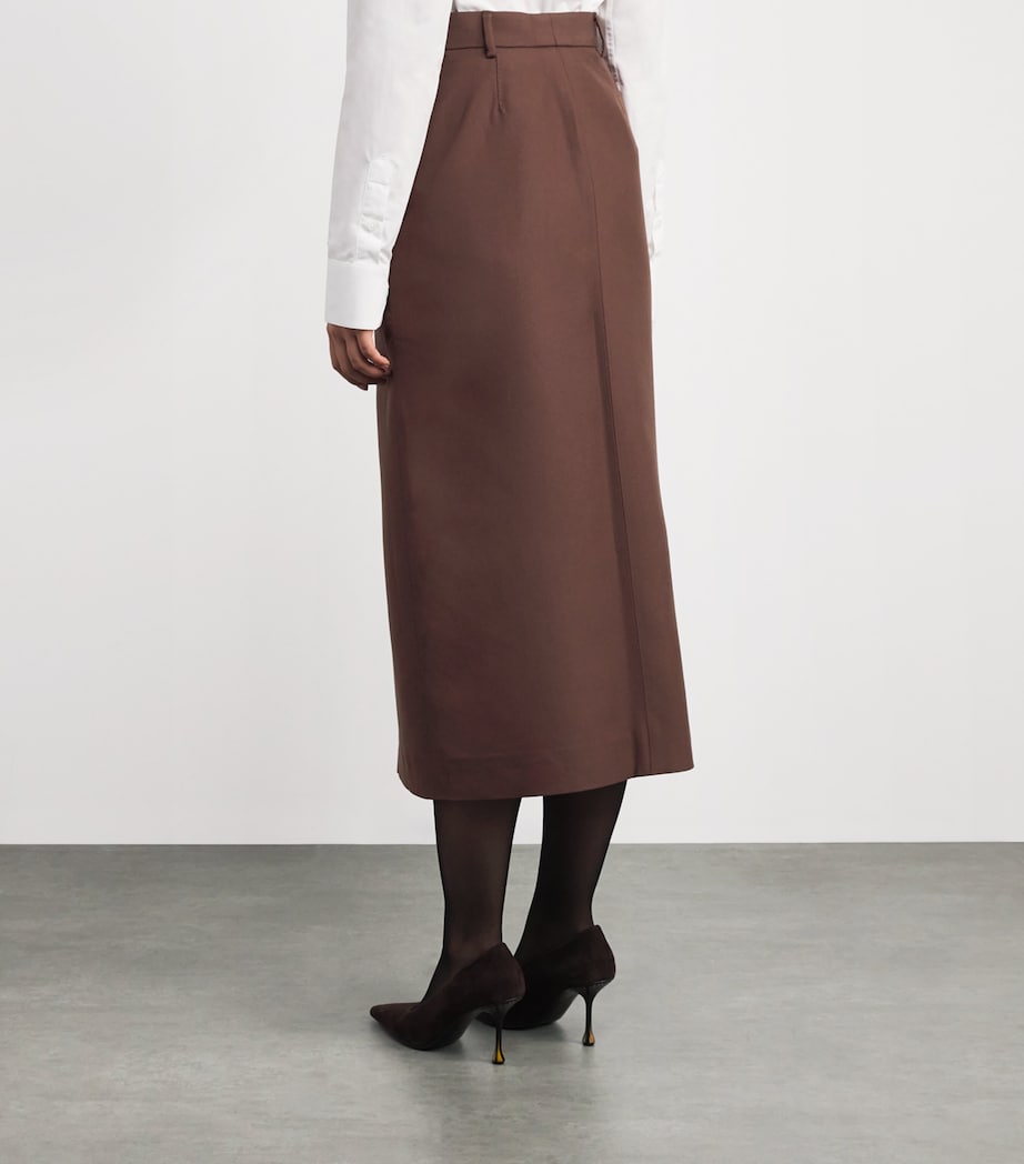 Brioni Womens Silk Midi Skirt Image 4
