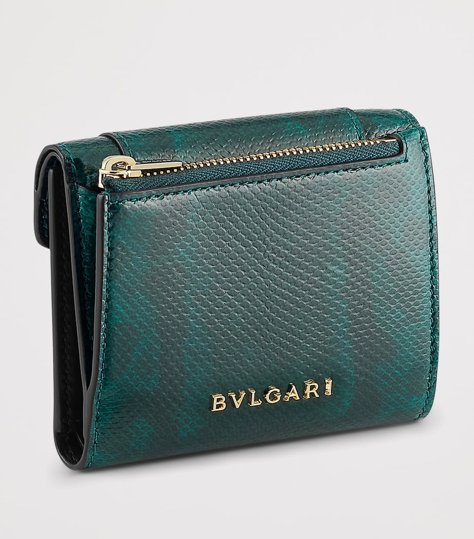 Bvlgari Leather Serpenti Forever Compact Wallet Green Image 2