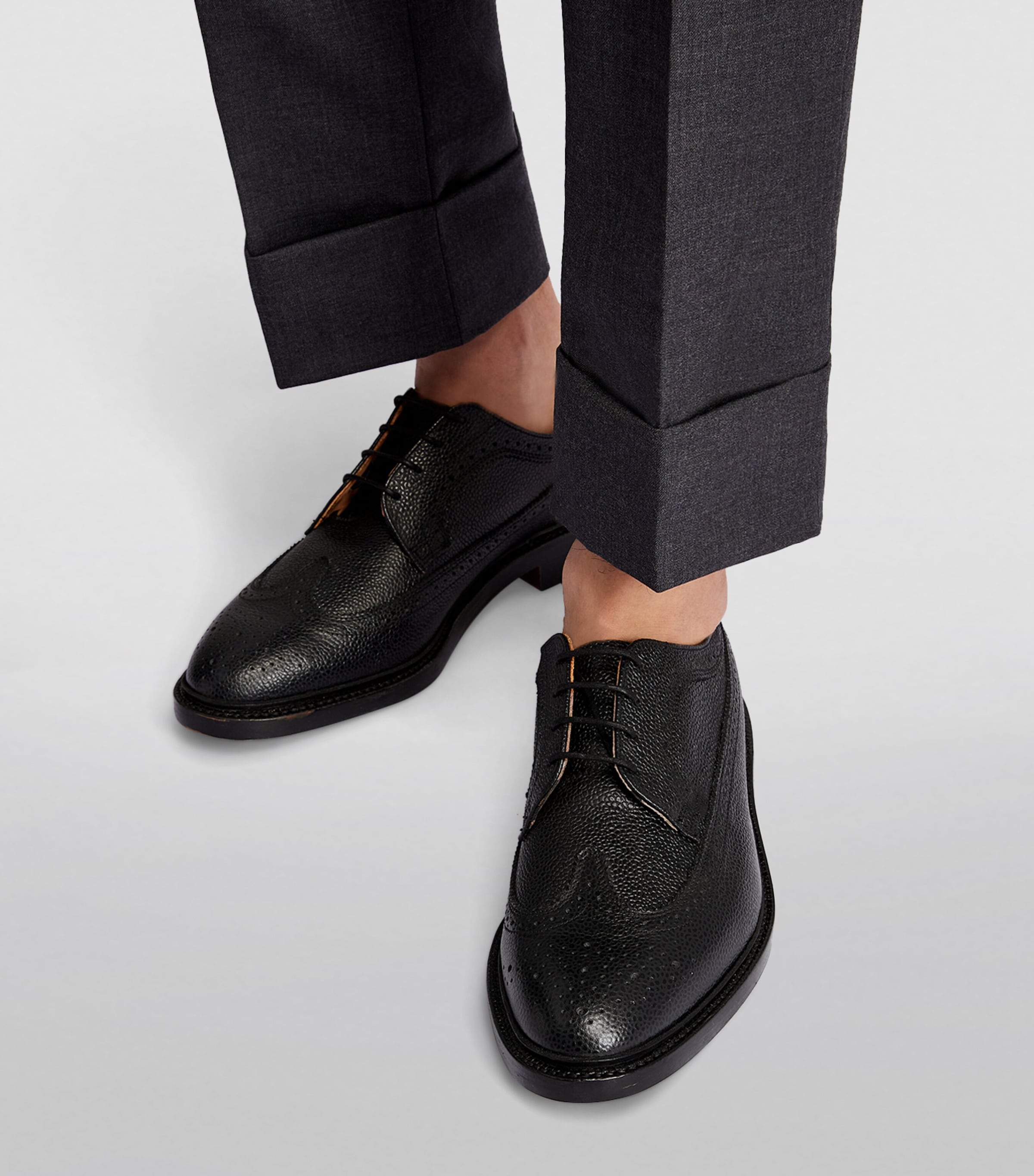 Leather Longwing Brogues BLACK Image 6