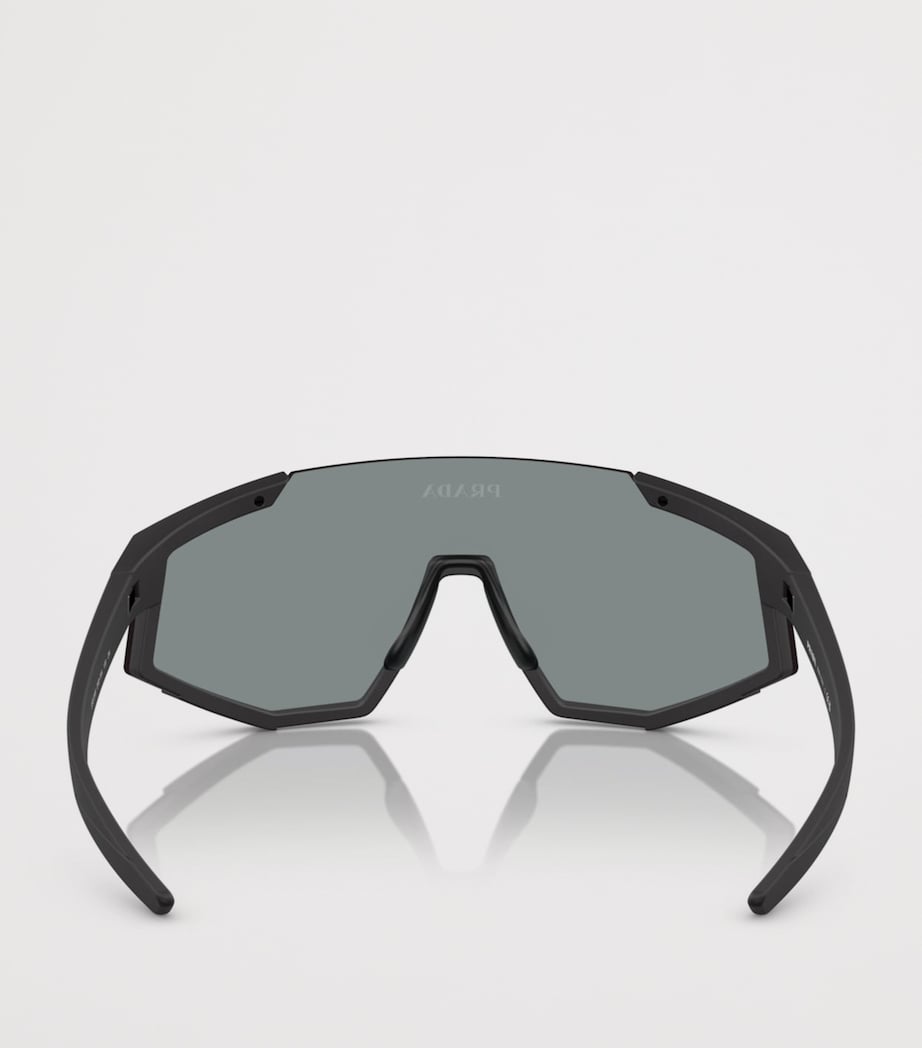 Prada Linea Rossa Shield Pillow Sunglasses Black Image 4