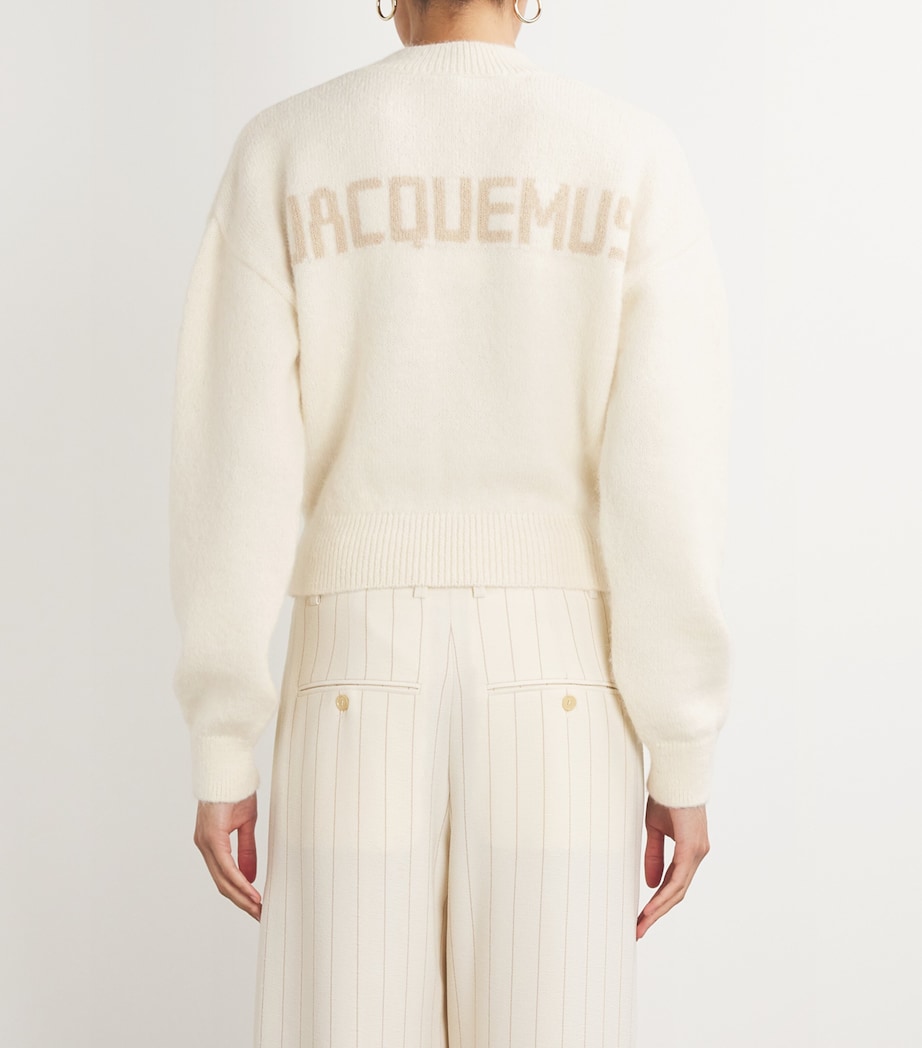 Alpaca Wool-Blend Logo Sweater LIGHT BEIGE 130 Image 4