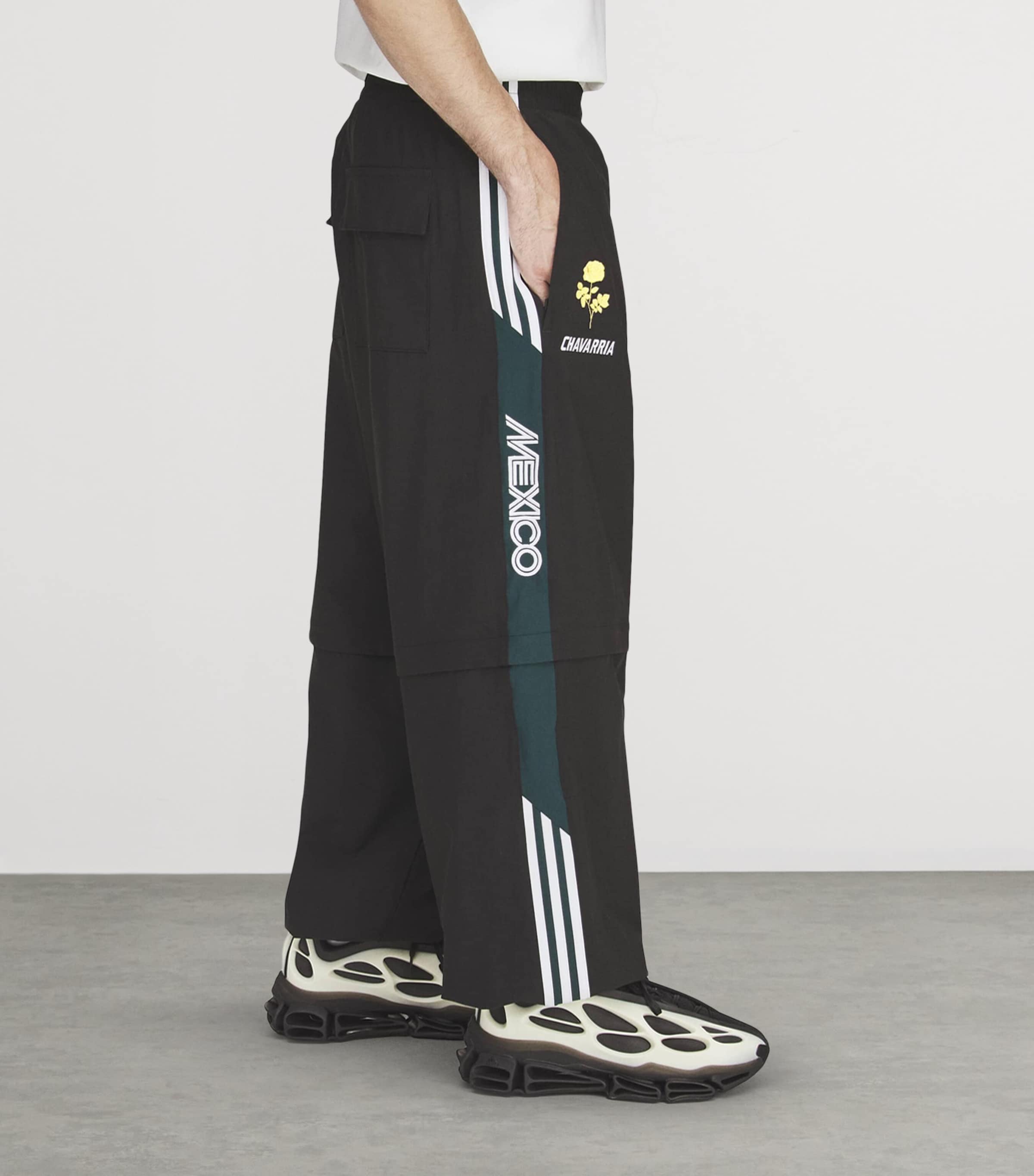 Willy Chavarria Mens x adidas Originals Anthem Oversized Sweatpants Black Image 3