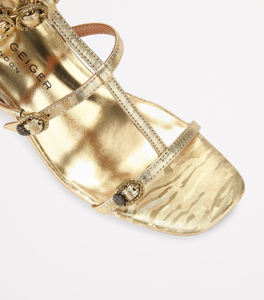 Leather Regent Block Sandals GOLD Image 3