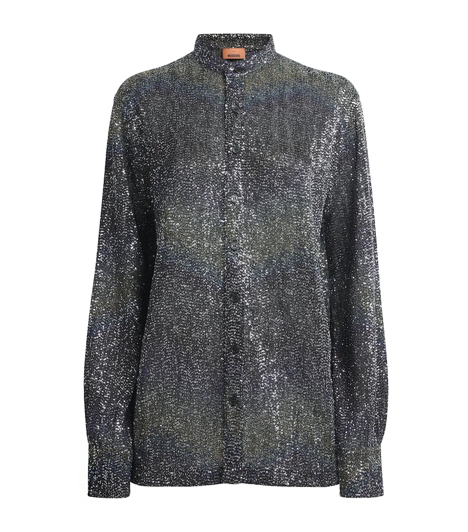 Missoni Womens Sequin Chevron Shirt Bn,bl,yl Image 1
