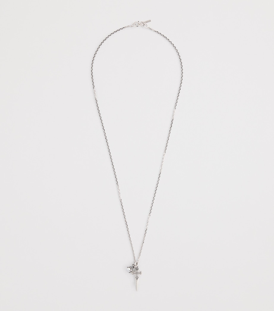 Sterling Silver and Freshwater Pearl Pugnale Necklace SILVER Image 2