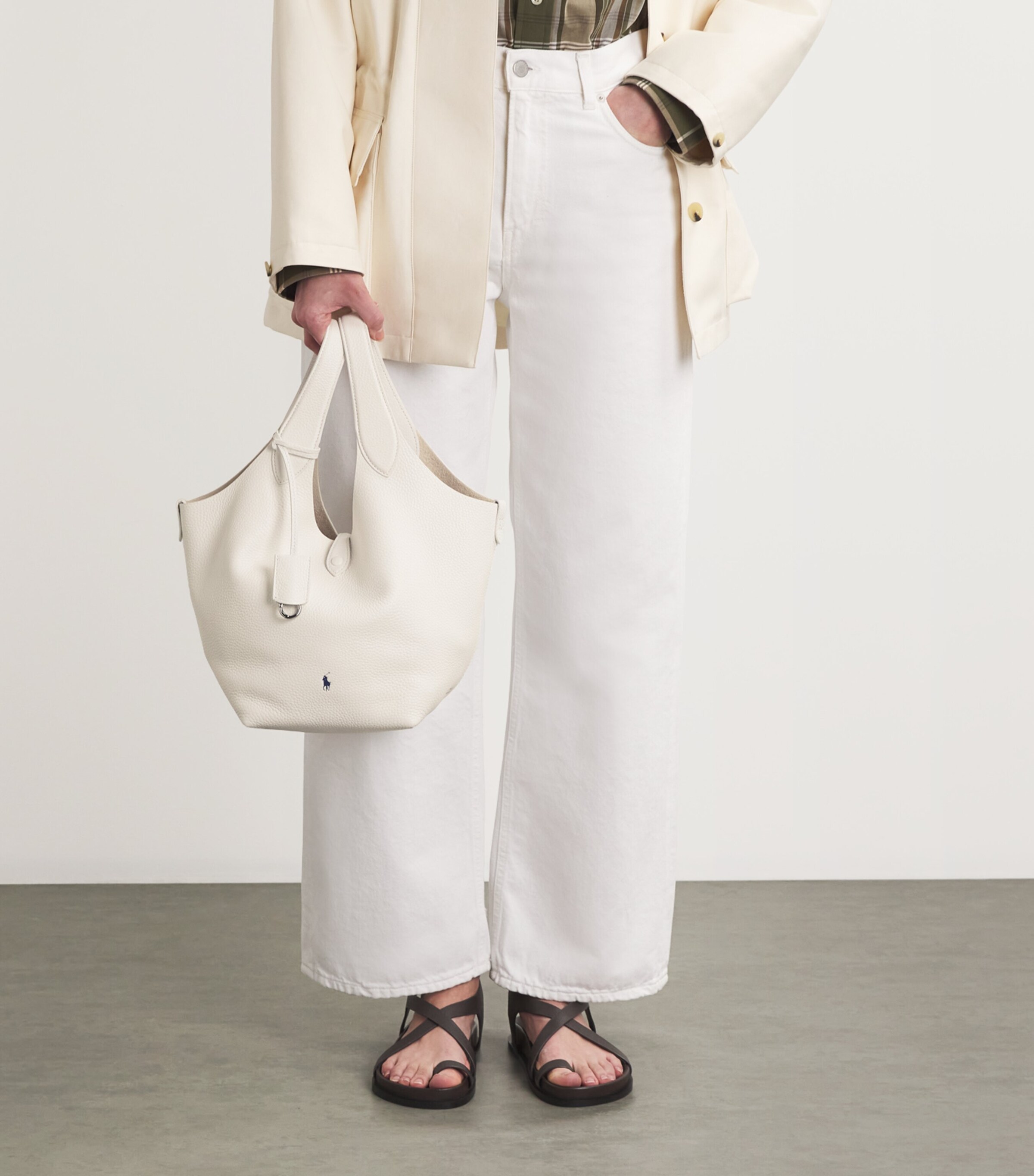 Polo Ralph Lauren White Medium Leather Play Tote Bag | Harrods JM