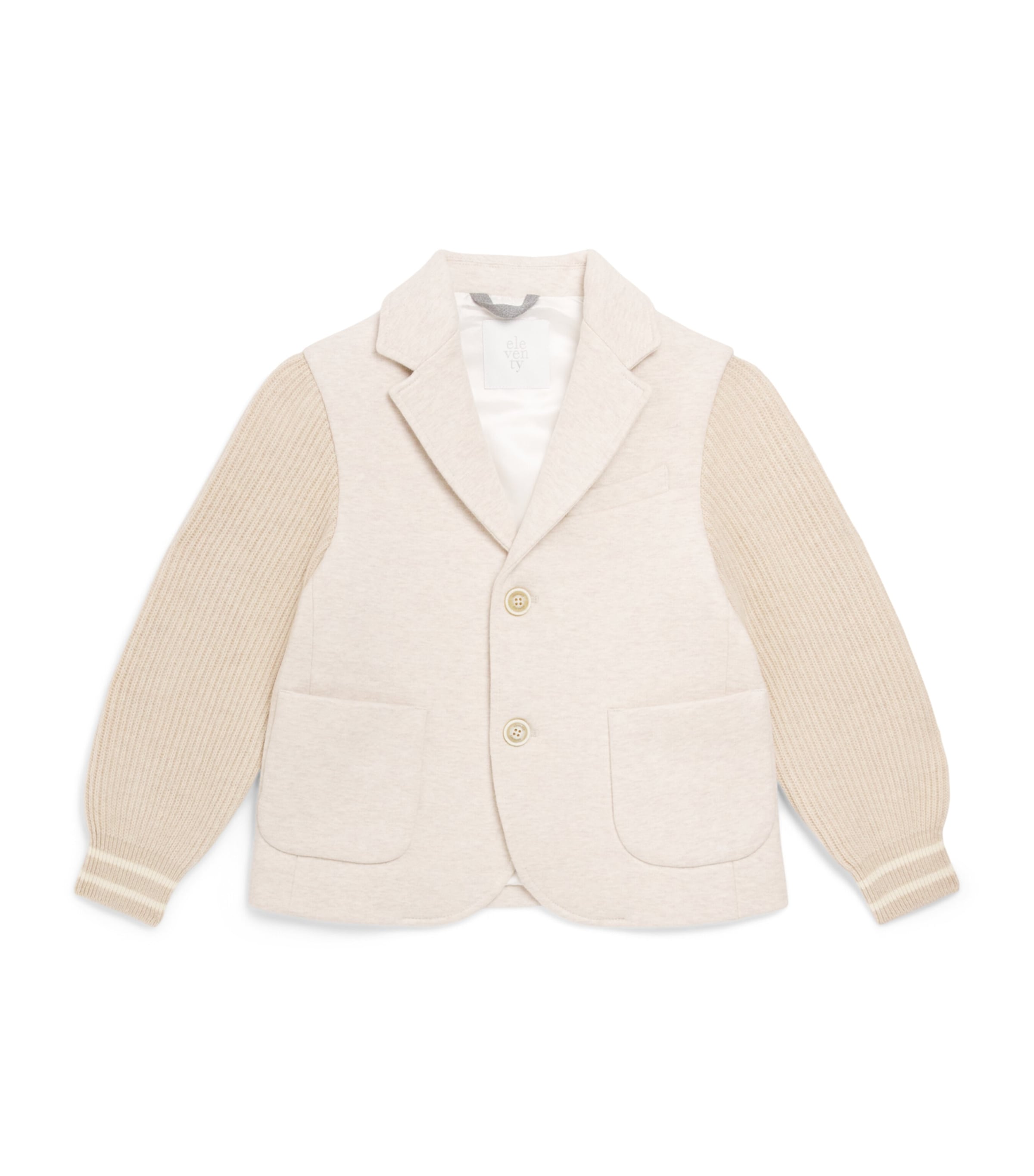 Eleventy Kids Cotton-Cashmere Knitted Blazer (2-16 Years) Beige Medio Mel Image 1