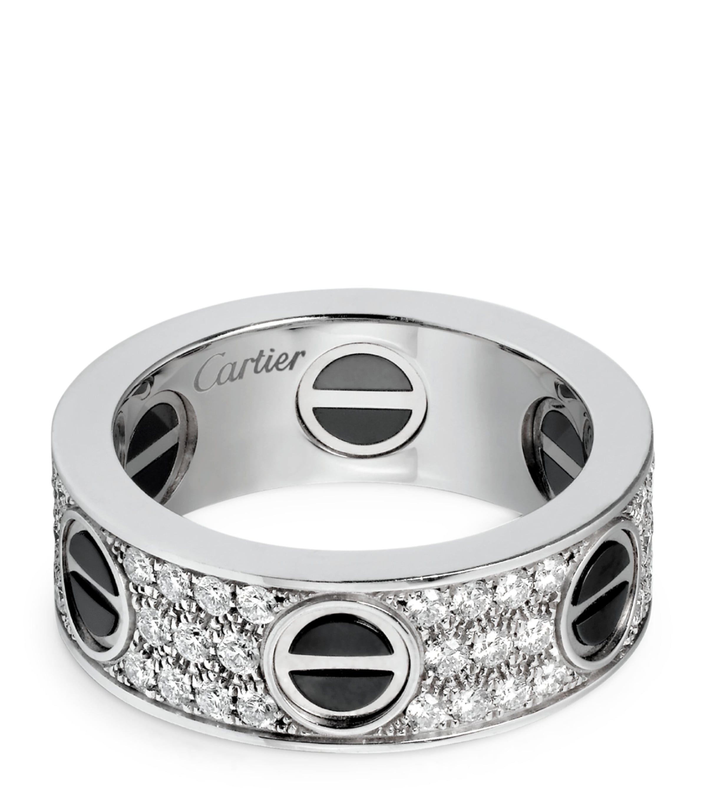 White Gold, Diamond and Ceramic LOVE Ring MULTI Image 2
