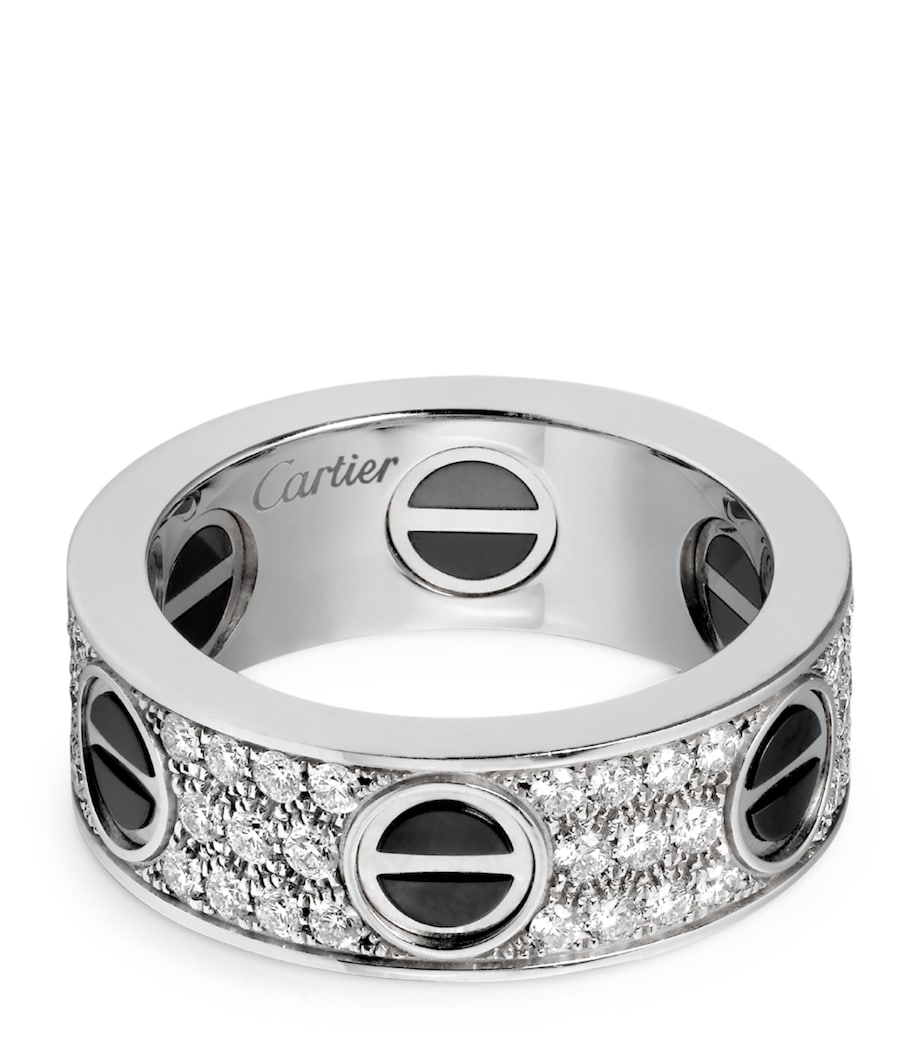 White Gold, Diamond and Ceramic LOVE Ring MULTI Image 2