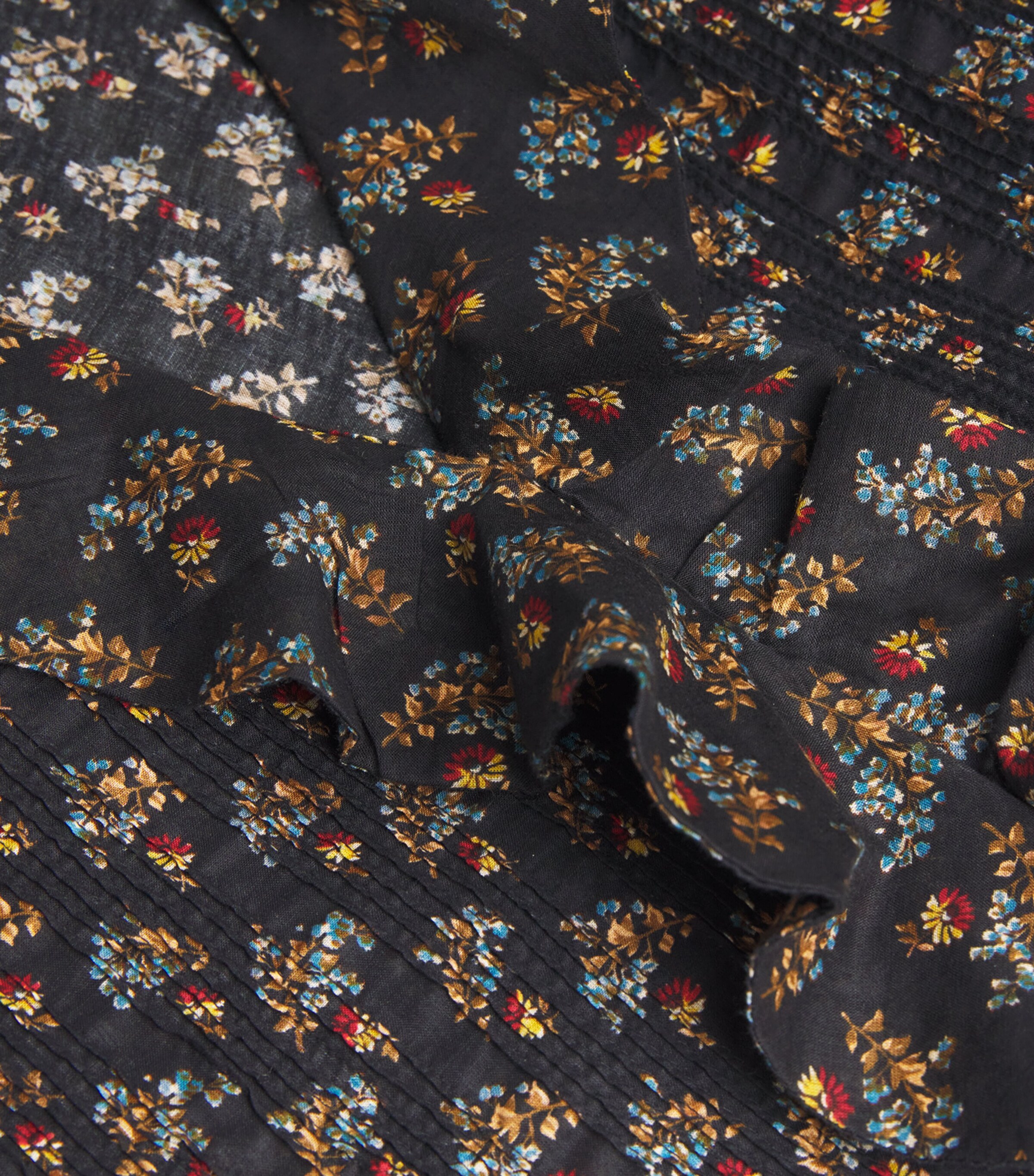 Organic Cotton Voile Ruffled Hardy Blouse DELPHINIUM FLORAL Image 5