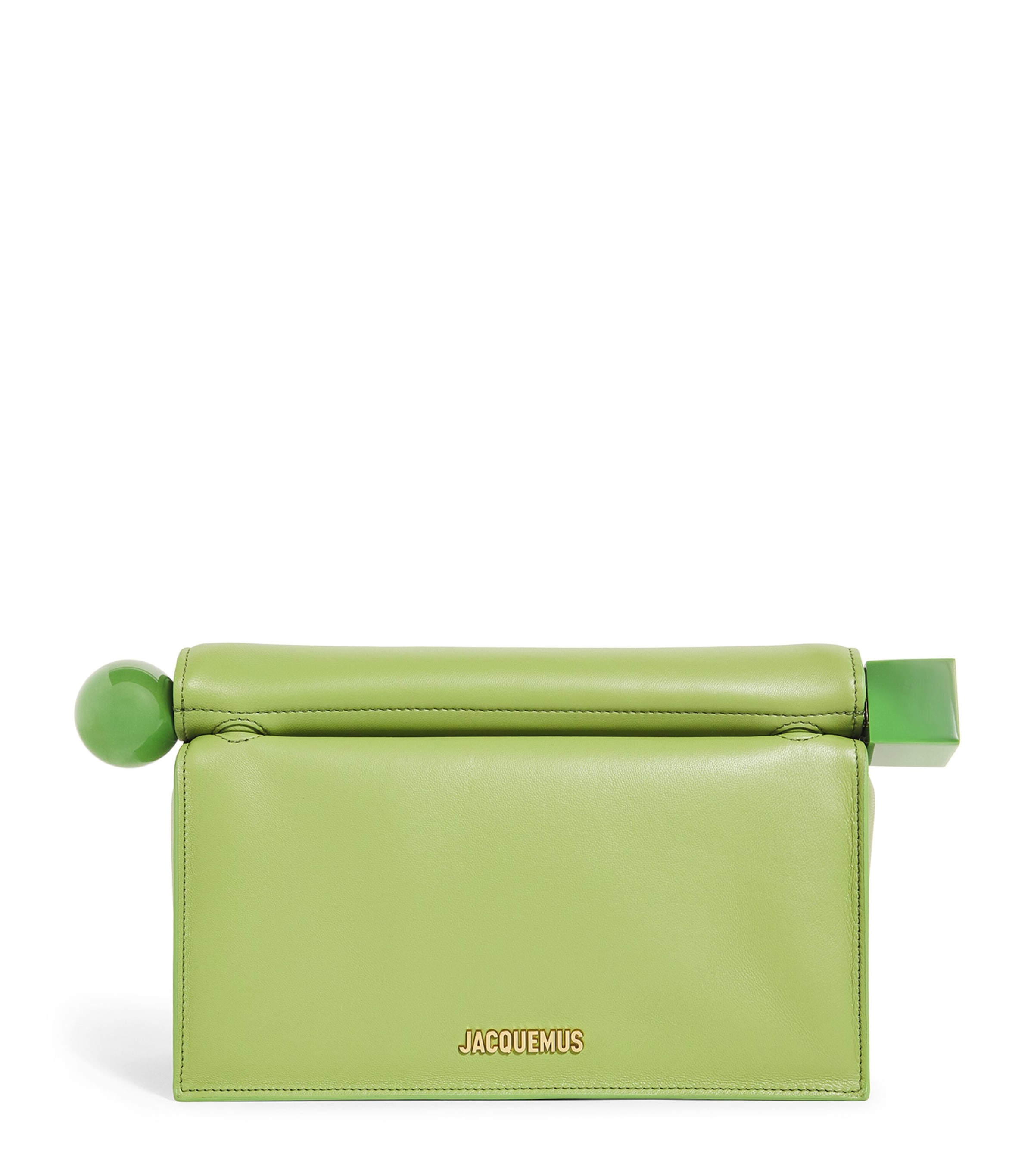 Shop Jacquemus Mini Leather Pochette Cross-body Bag In Green