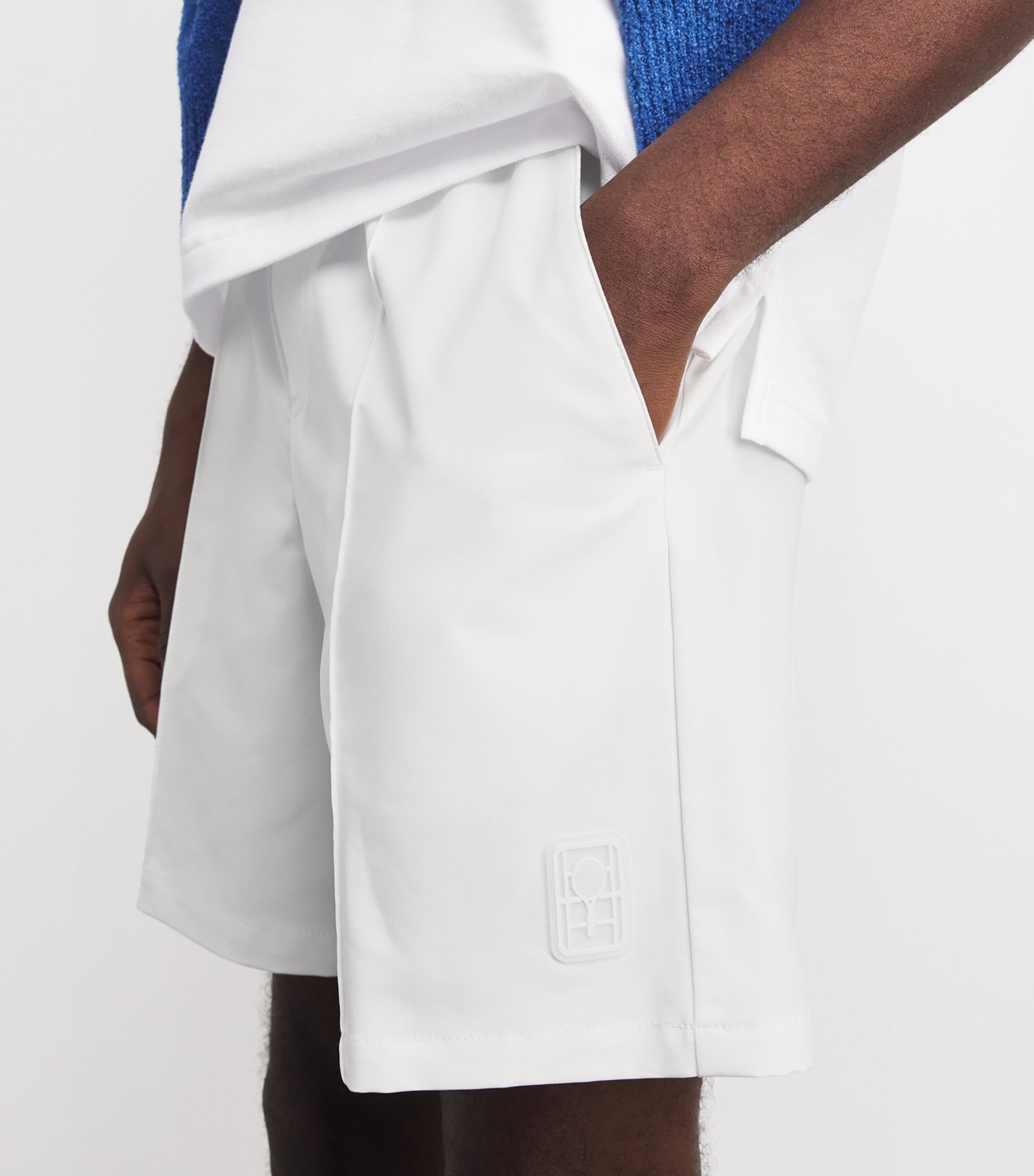 Lacoste Mens Stretch Taffeta Ultra Dry Tennis Shorts White Image 6