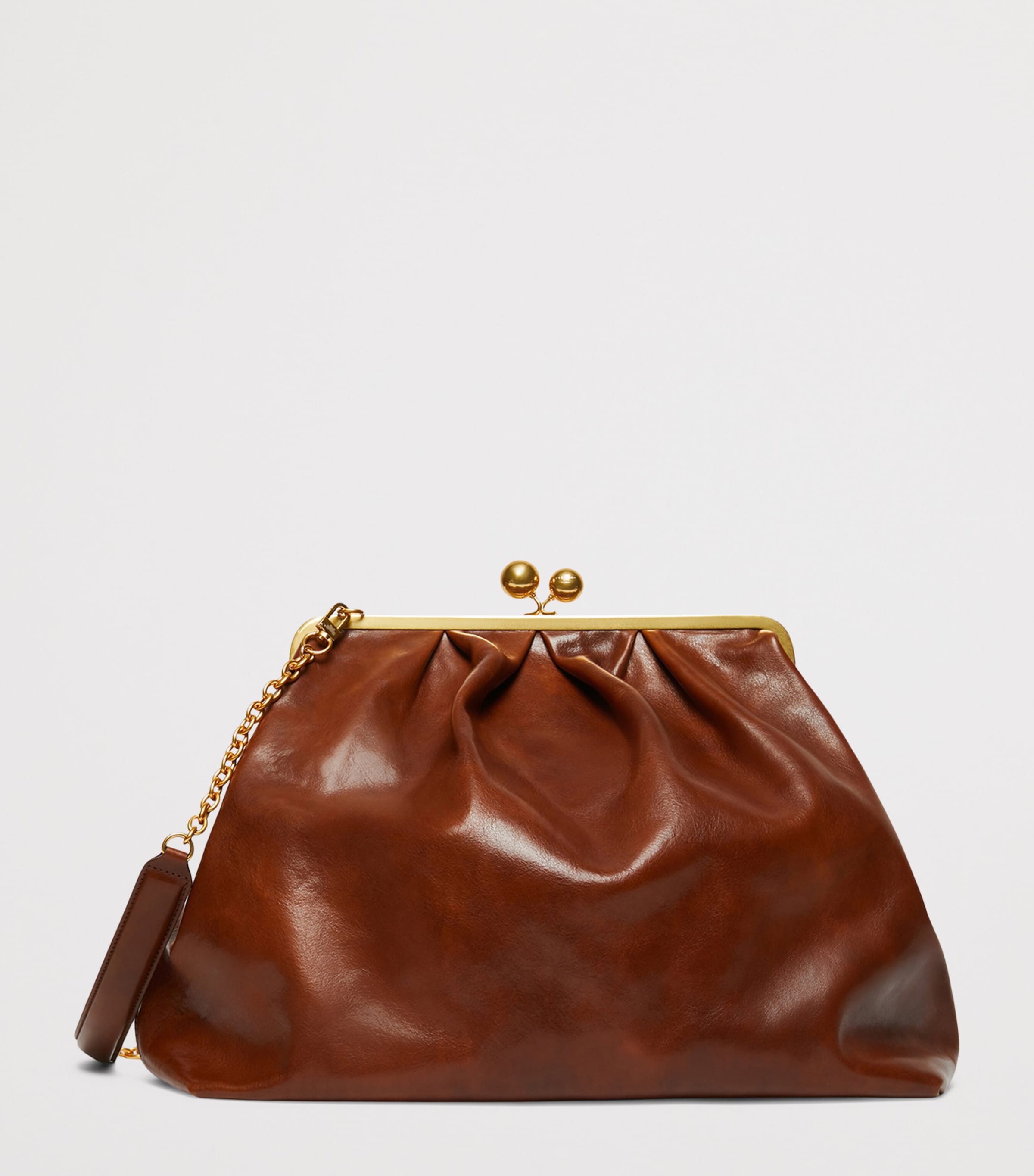 Weekend Max Mara Leather Pasticcino Pouch Tobacco Image 3