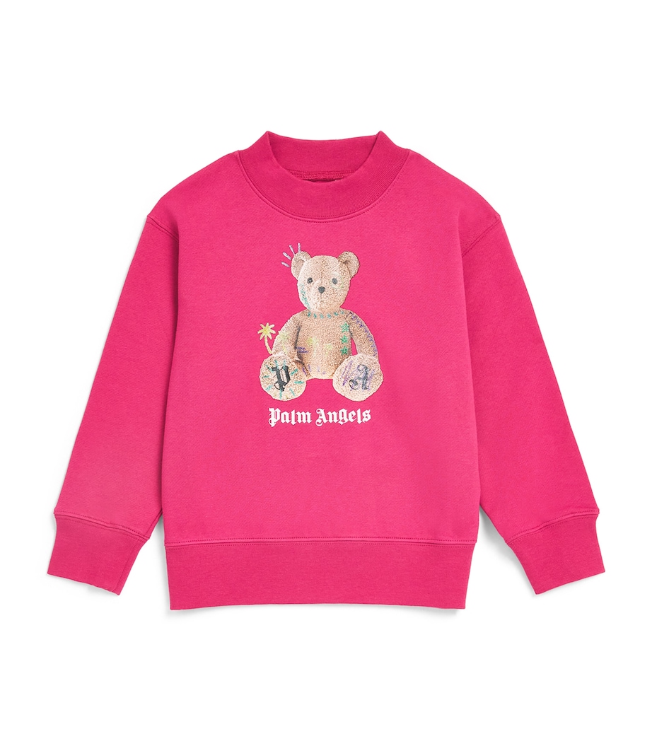 Palm Angels Kids Cotton Bear Sweatshirt (4-12+ Years) Sangria Image 1
