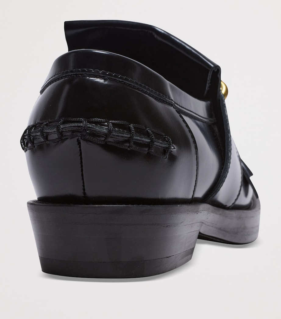 Glazed Leather Sync Loafers 0PA NOIR Image 8