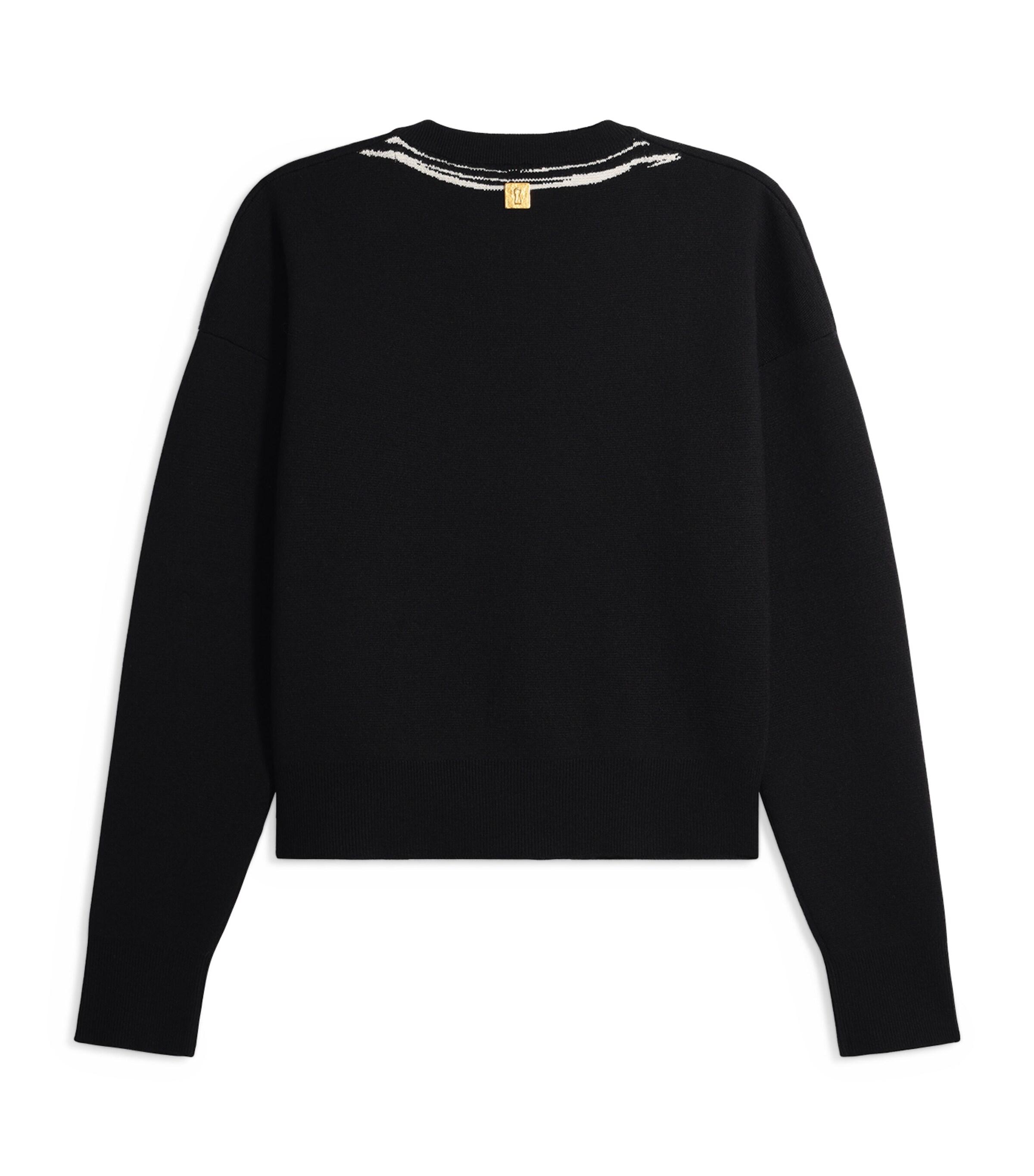 Schiaparelli Womens Cashmere-Wool-Silk Trompe L’Oeil Sweater Black Image 5