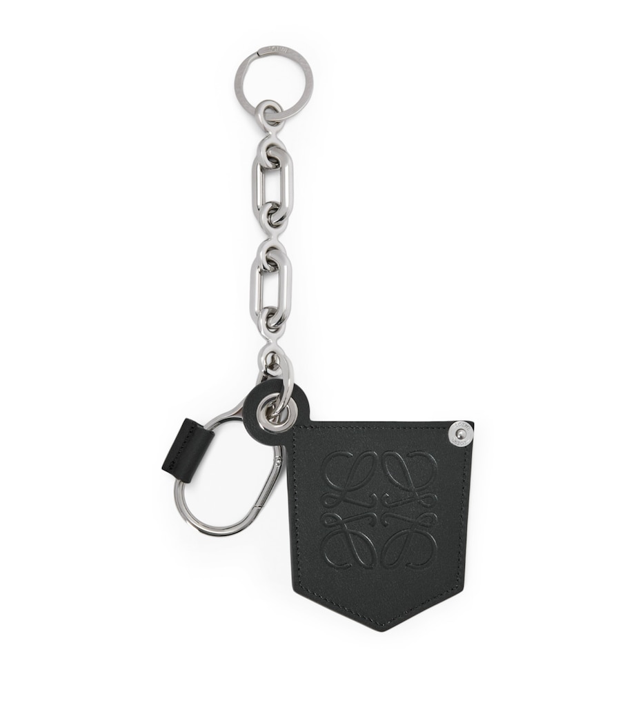 Leather Logo Biker Charm BLACK/SILVER Image 1
