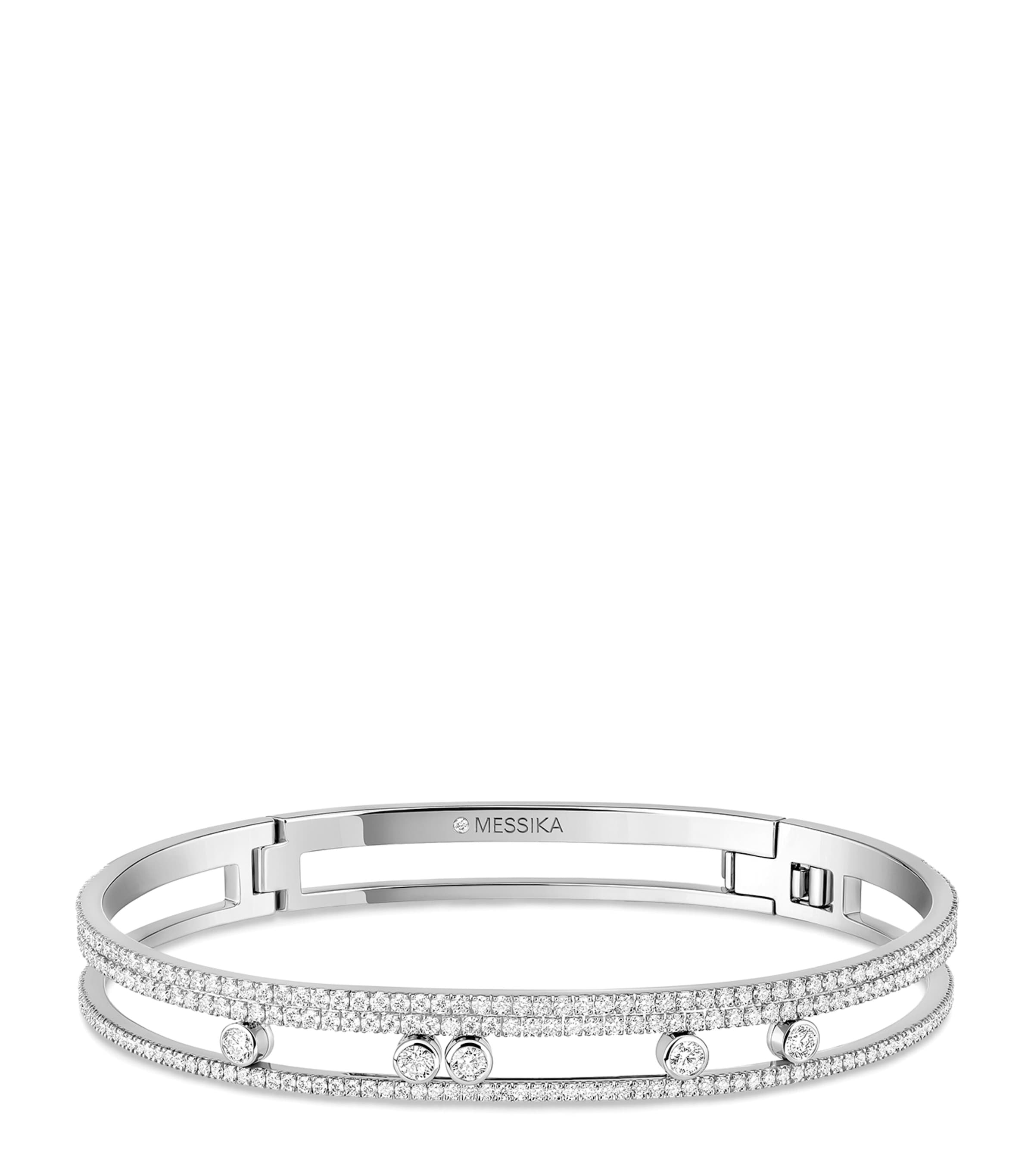 Messika Move Romane White Gold and Diamond Pavé Bangle (1.75ct) White Gold Image 1