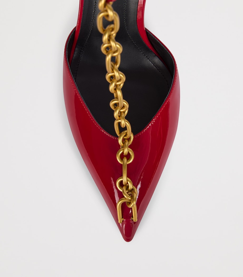 Balmain Patent Leather Sync Heeled Sandals 95 Rouge Image 8