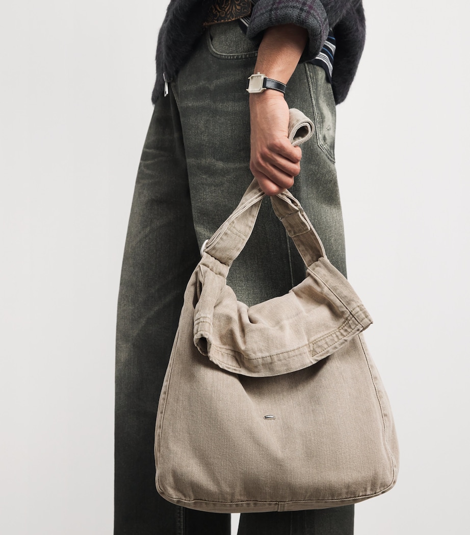 Our Legacy Denim Sling Shoulder Bag Olive Breeze Wash Image 4