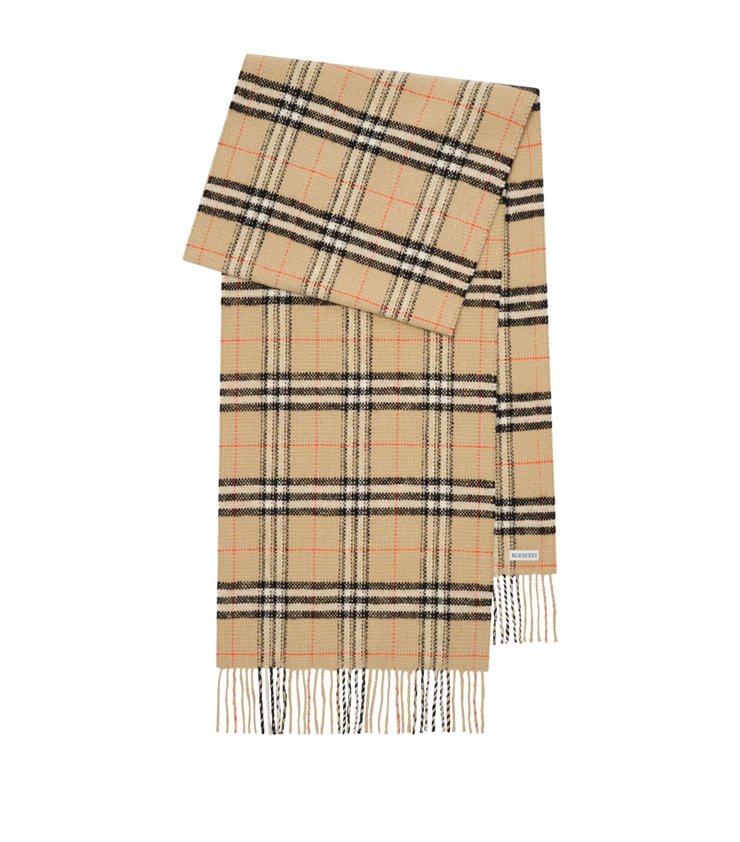 Burberry Cashmere Check Scarf Sand Image 1