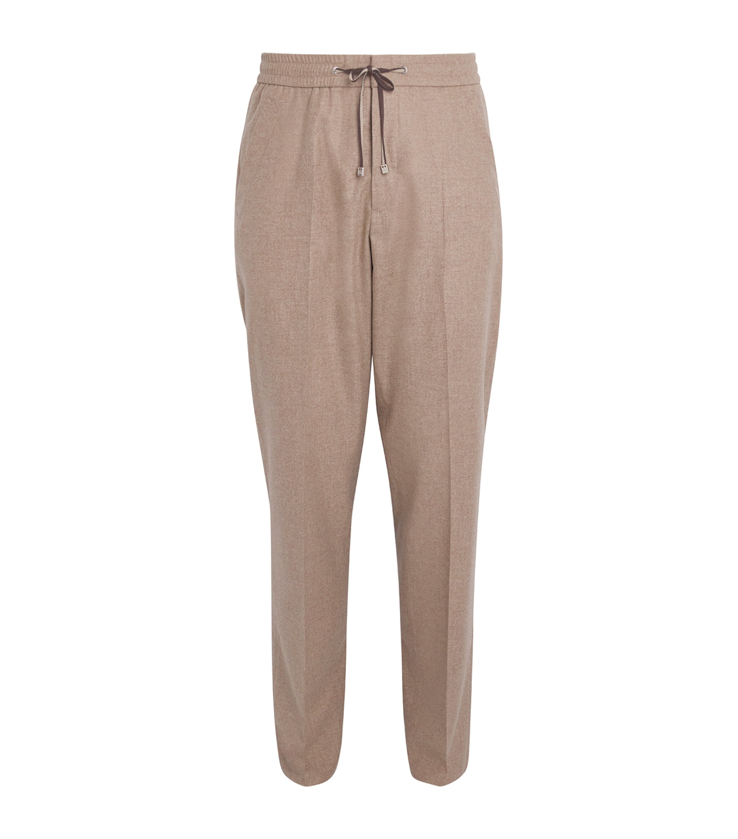 Brett Johnson Wool-silk-cashmere Pleated Trousers In Brown
