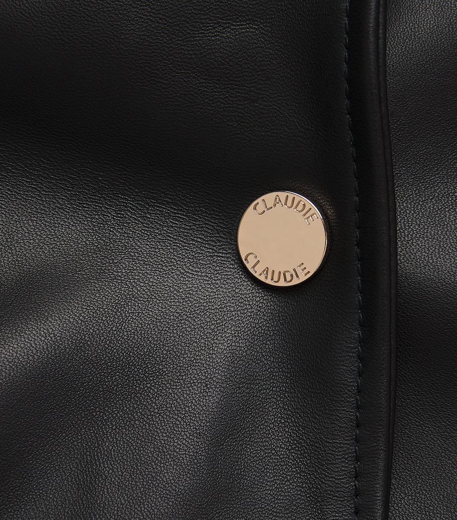 Claudie Pierlot Womens Relaxed Leather Jacket Black Image 6
