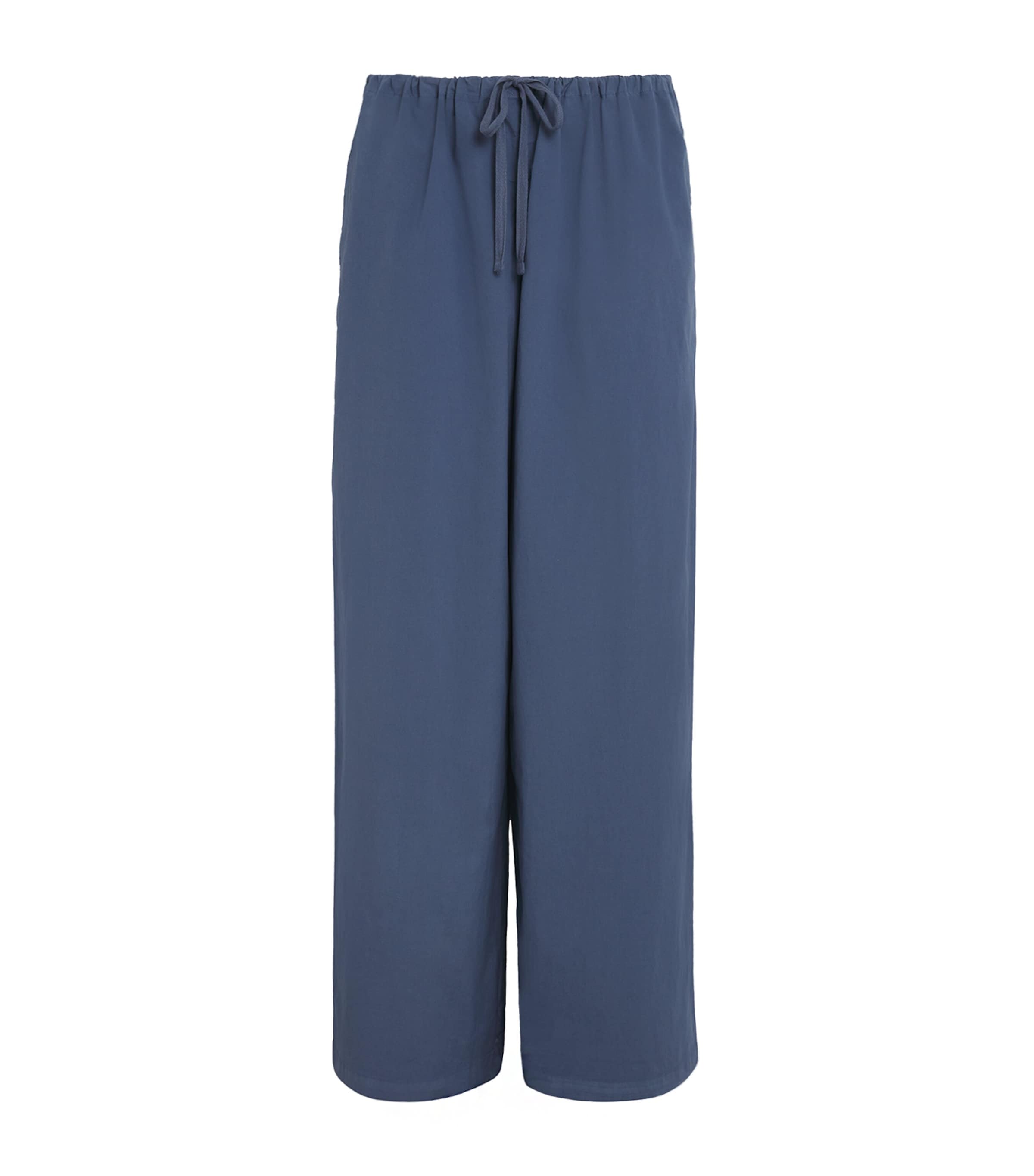 Skims Cotton Poplin Trousers In Blue