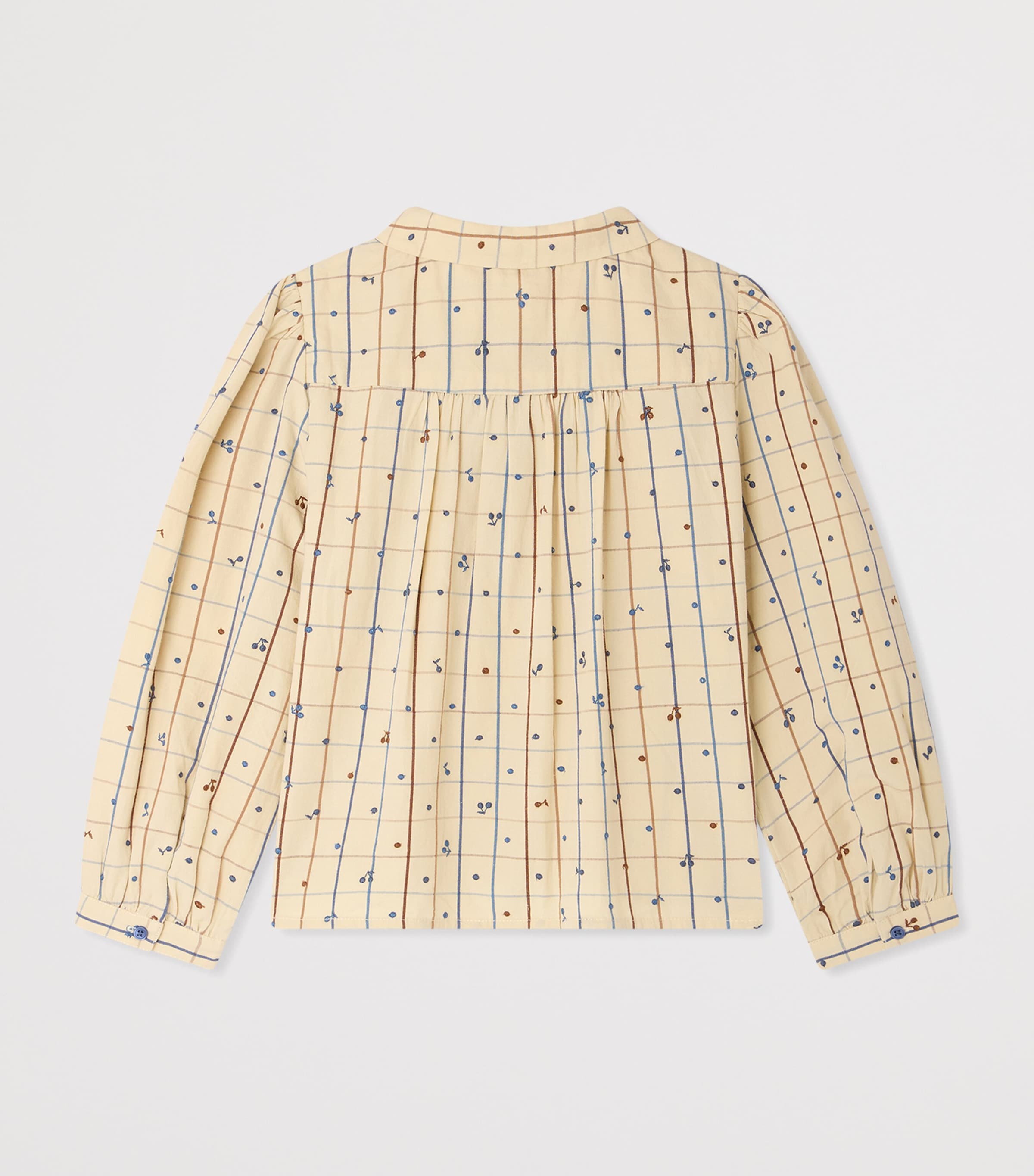 Bonpoint Cotton Check Blouse (4-8 Years) Ca Beige Image 2