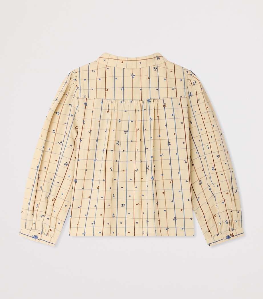 Bonpoint Cotton Check Blouse (4-8 Years) Ca Beige Image 2