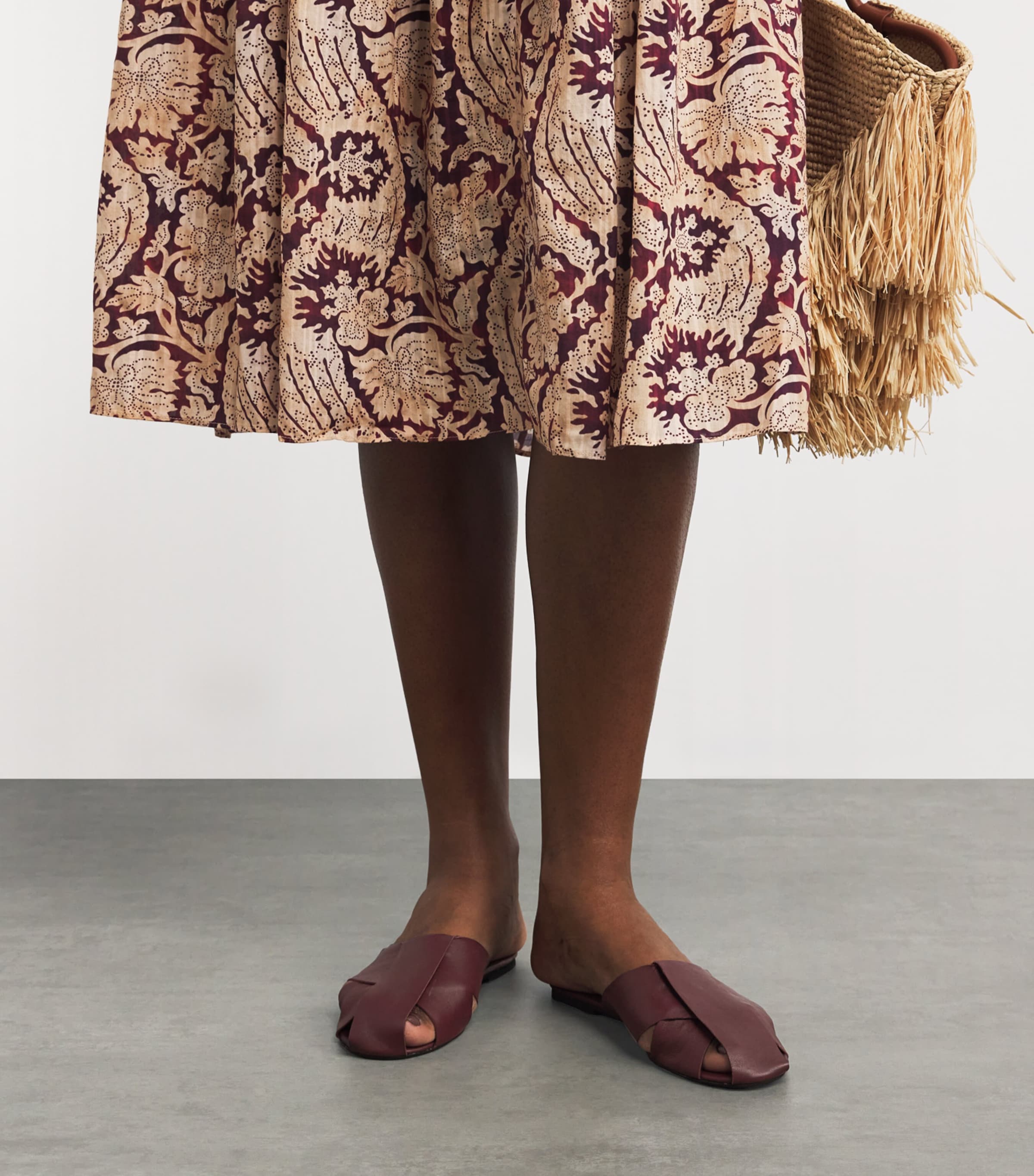 Leather Mules BURGUNDY Image 2