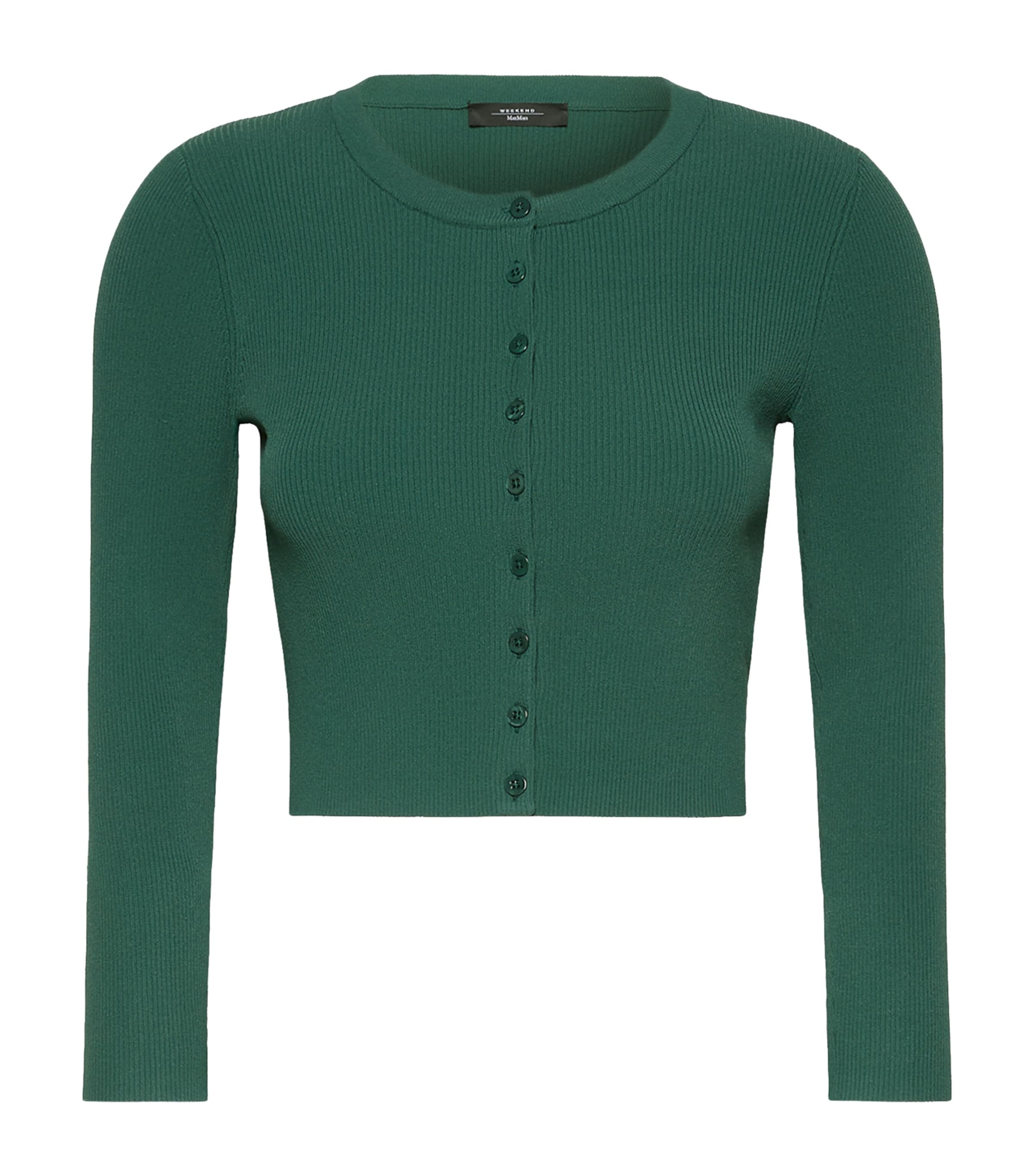 Weekend Max Mara Womens Cropped Cardigan Green Image 1