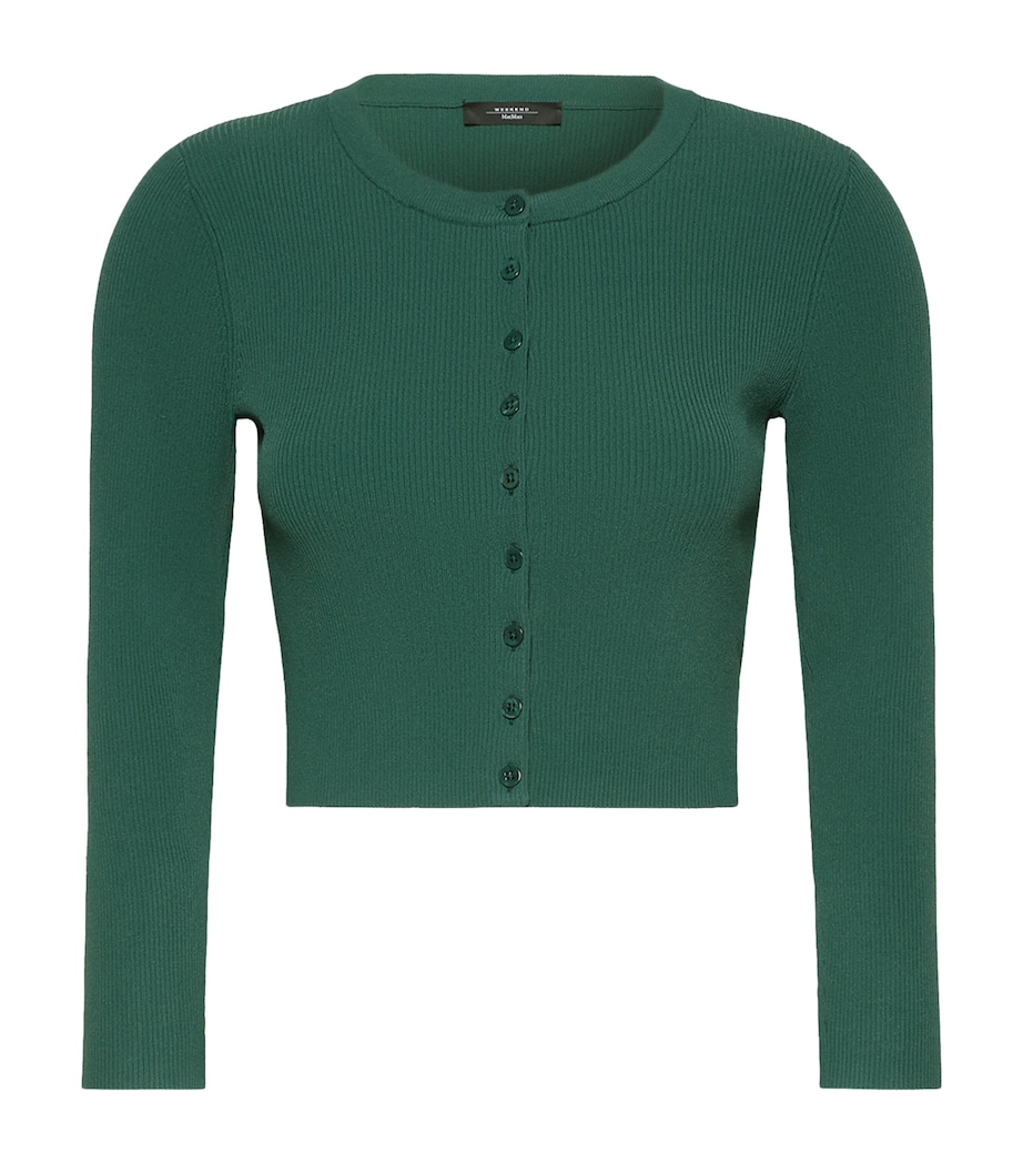 Weekend Max Mara Womens Cropped Cardigan Green Image 1