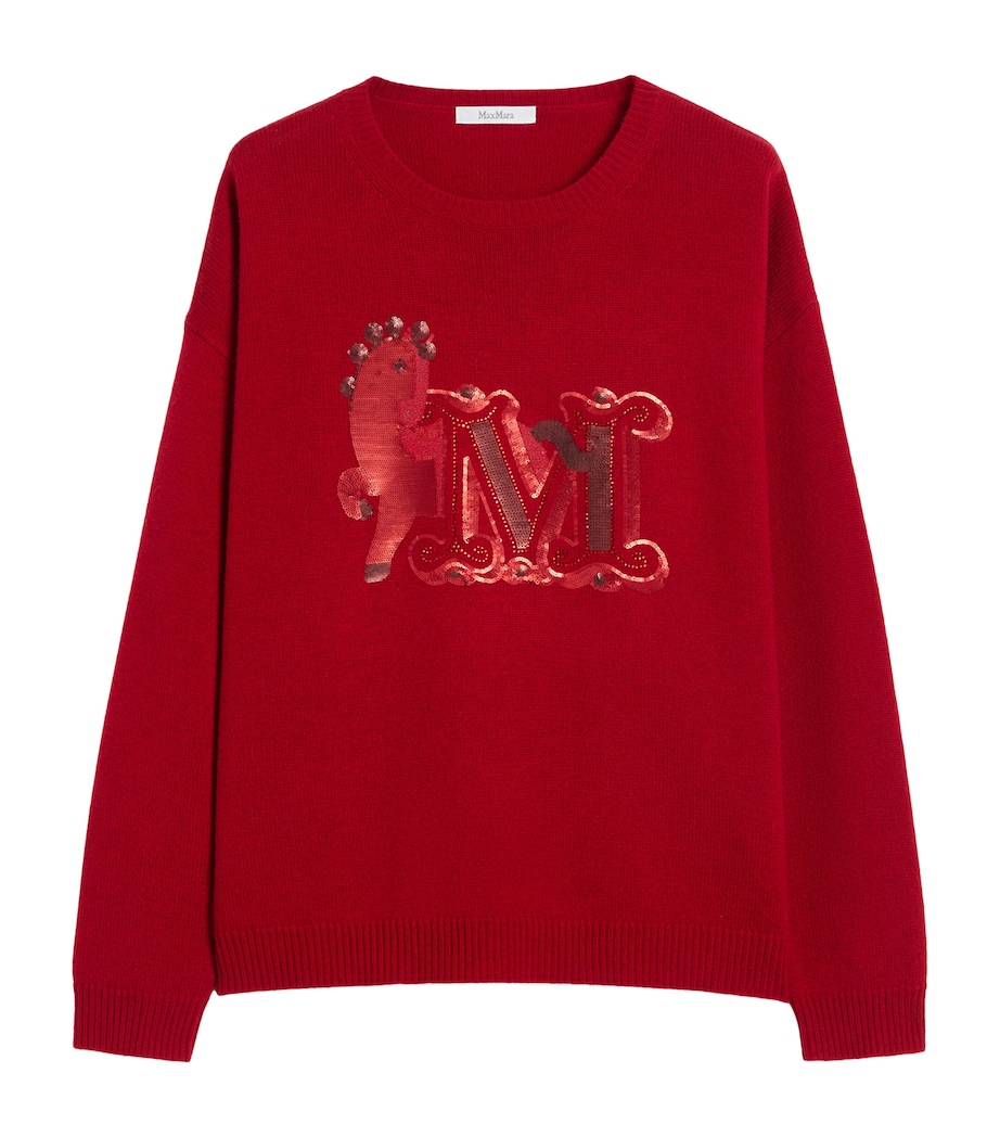 Wool-Cashmere Monogram Sweater DARK RED Image 1