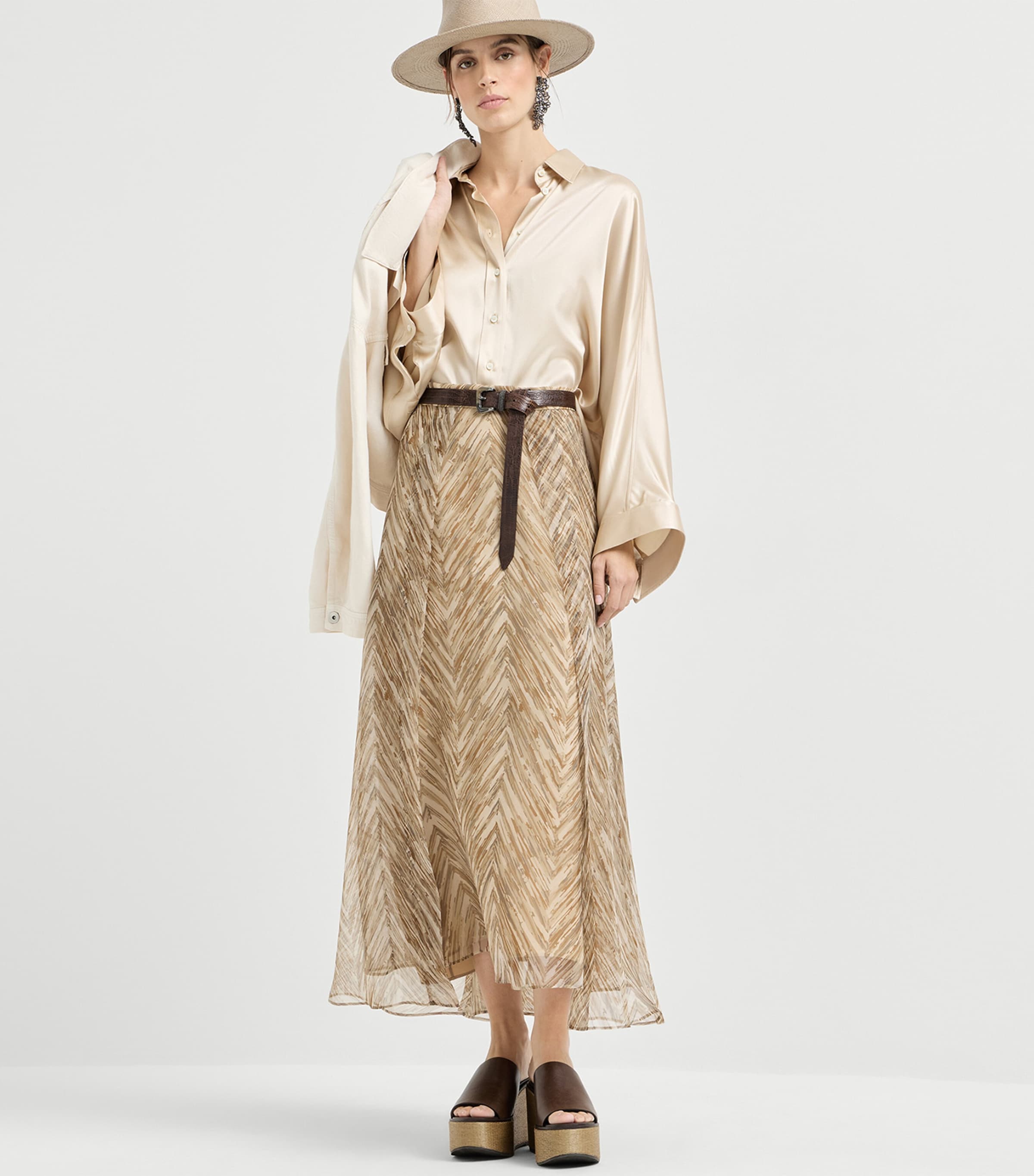 Silk Printed Maxi Skirt C001 Image 2