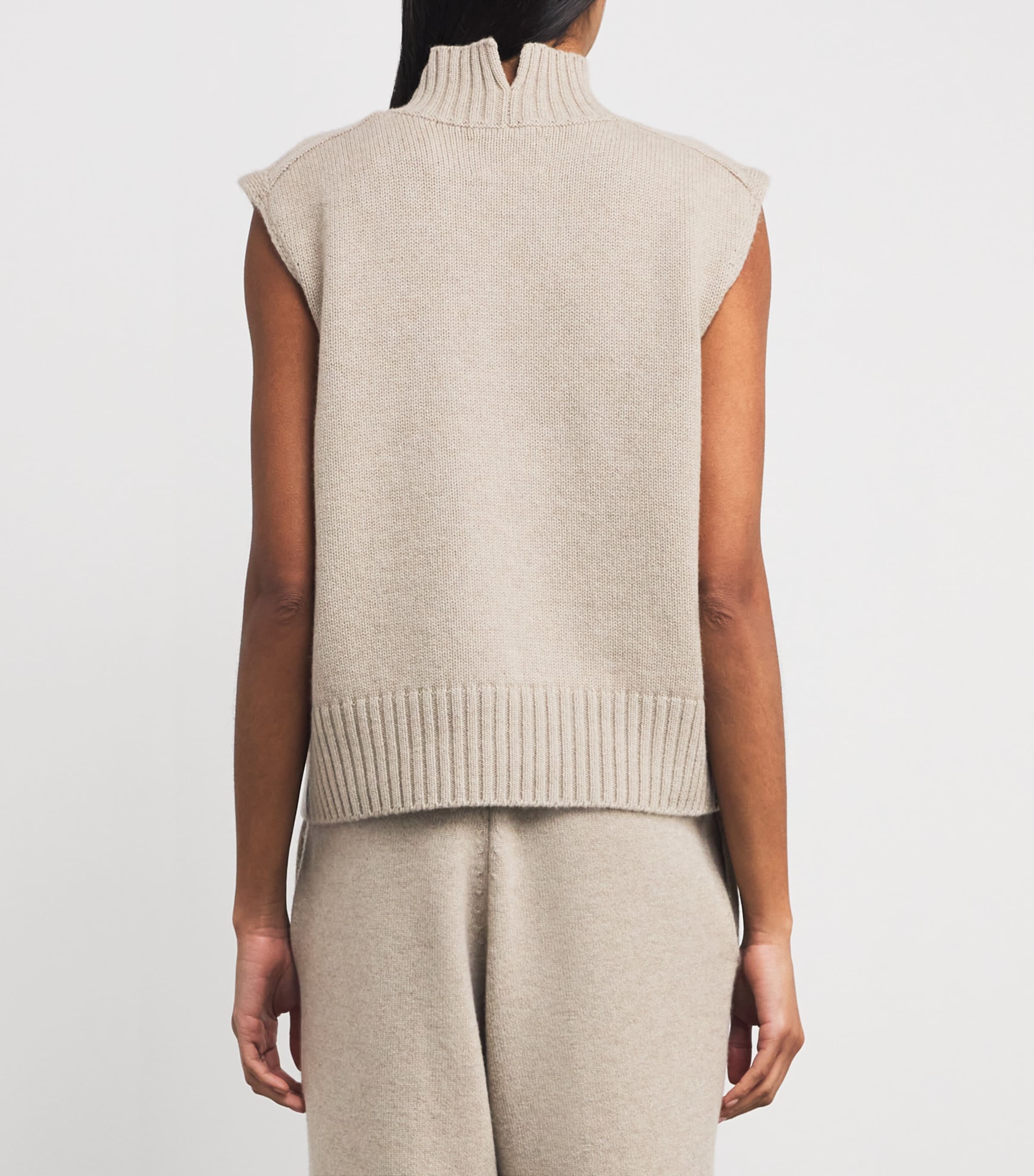 Cashmere Sleeveless Sweater DARK MEDIUM DYED Image 4