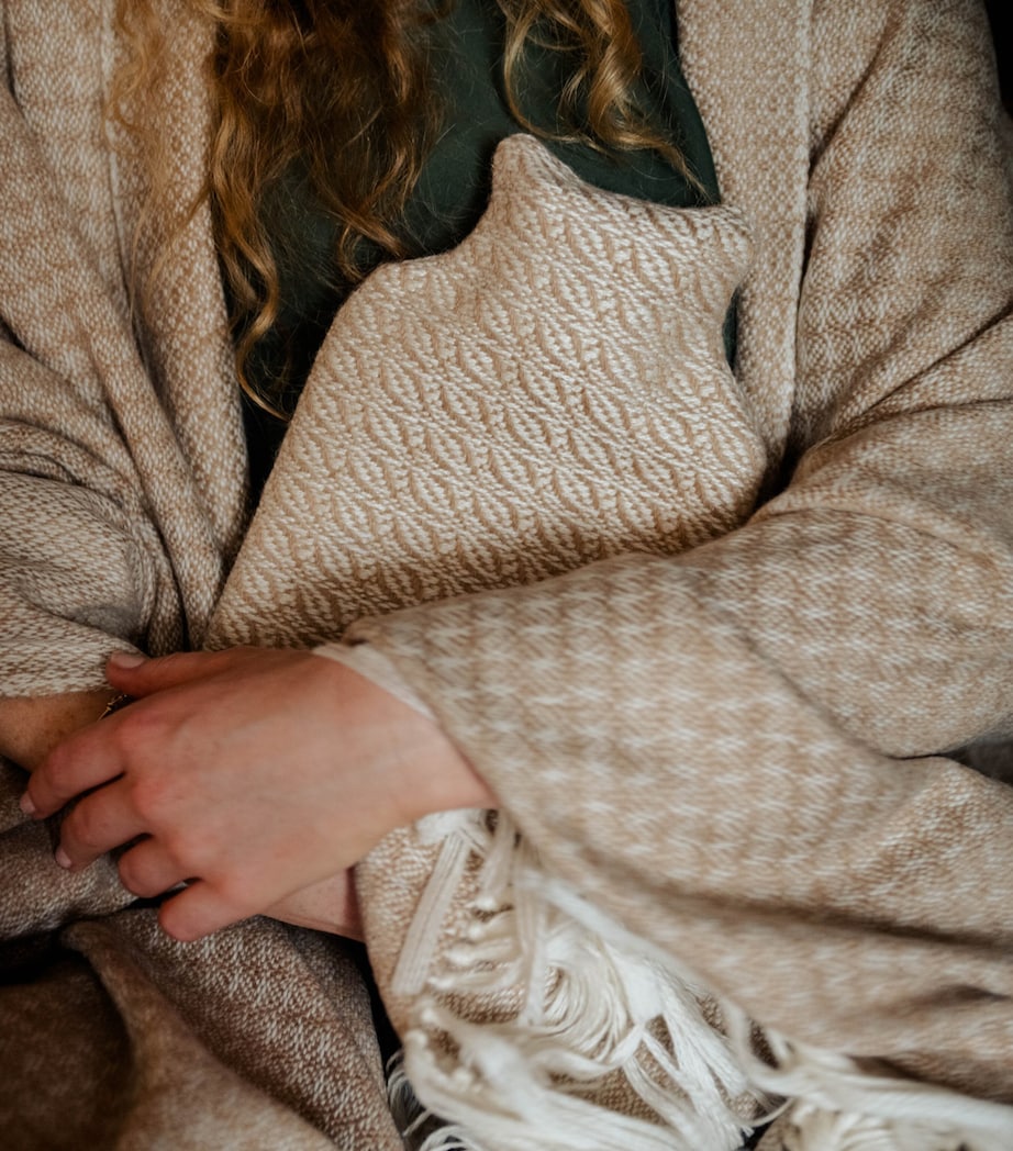 Araminta Campbell Small Alpaca-Blend Hot Water Bottle Caramel Image 3
