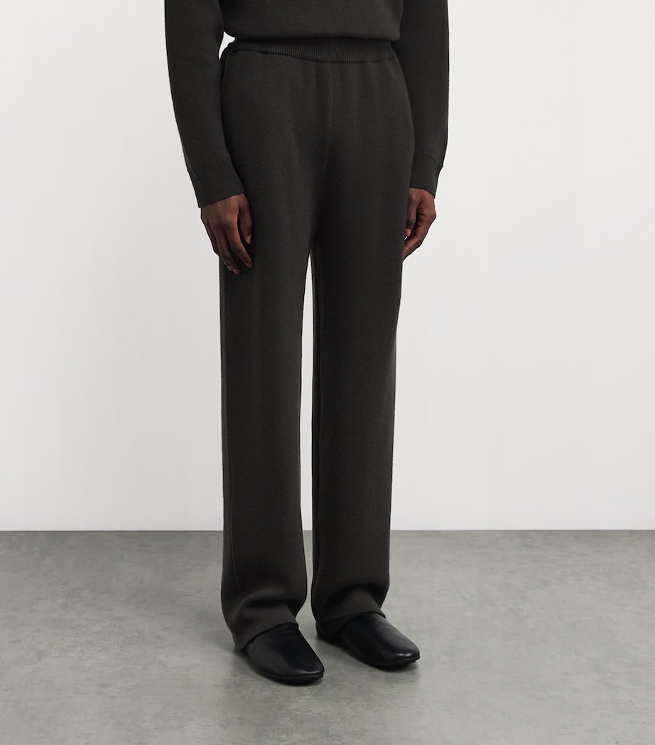 Cashmere-Merino-Blend Knitted Trousers Q25336 IRON/BLACK Image 3