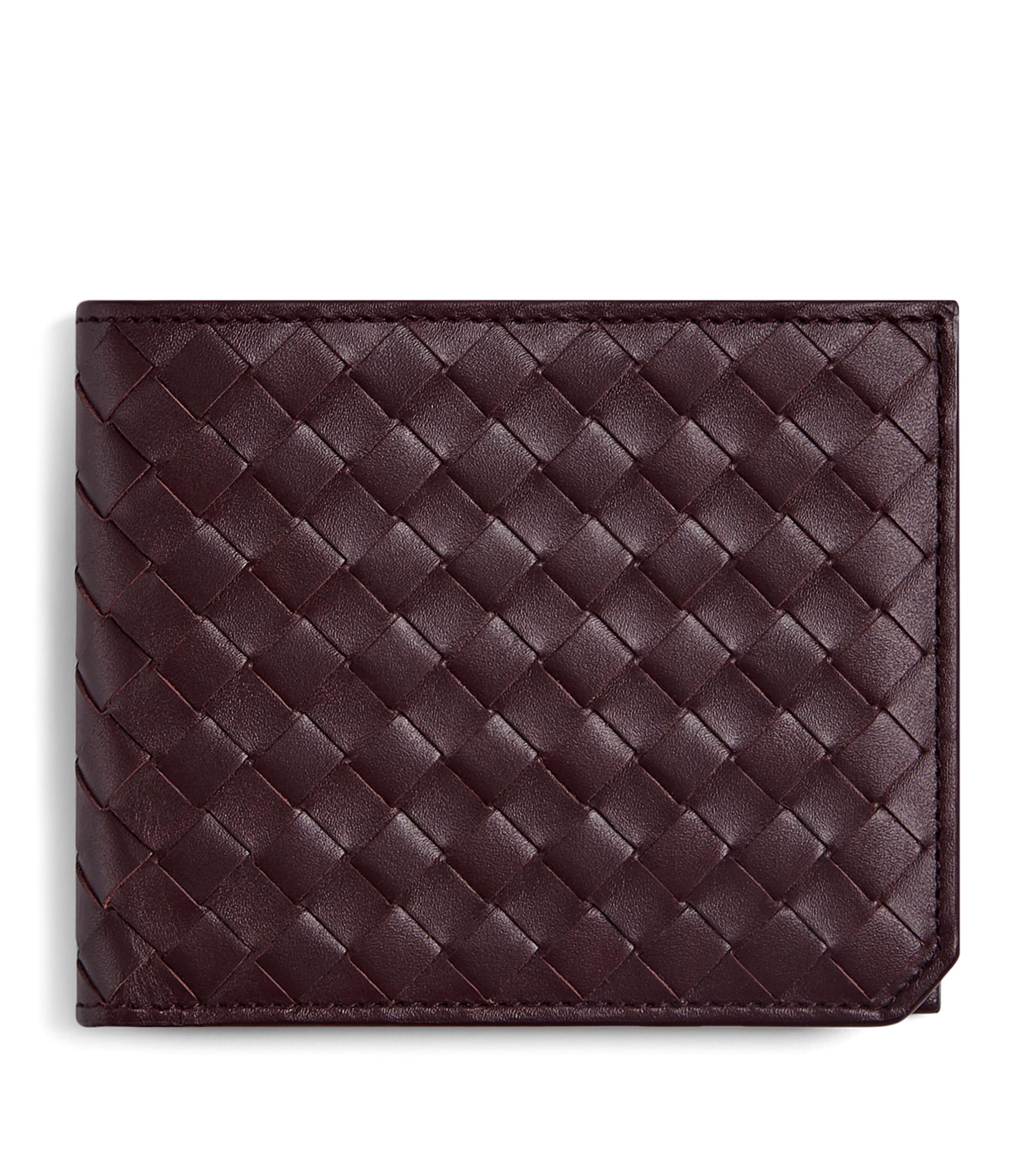 Bottega Veneta Leather Intrecciato Piccolo Bifold Wallet In Brown