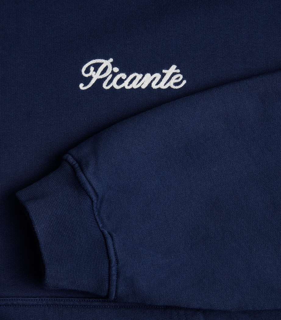 Picante Mens Organic Cotton Tailor Logo Hoodie Navy Image 6