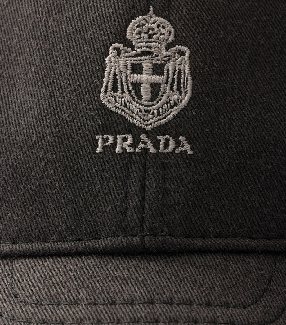 Prada Old Gabardine Baseball Cap Black Image 3