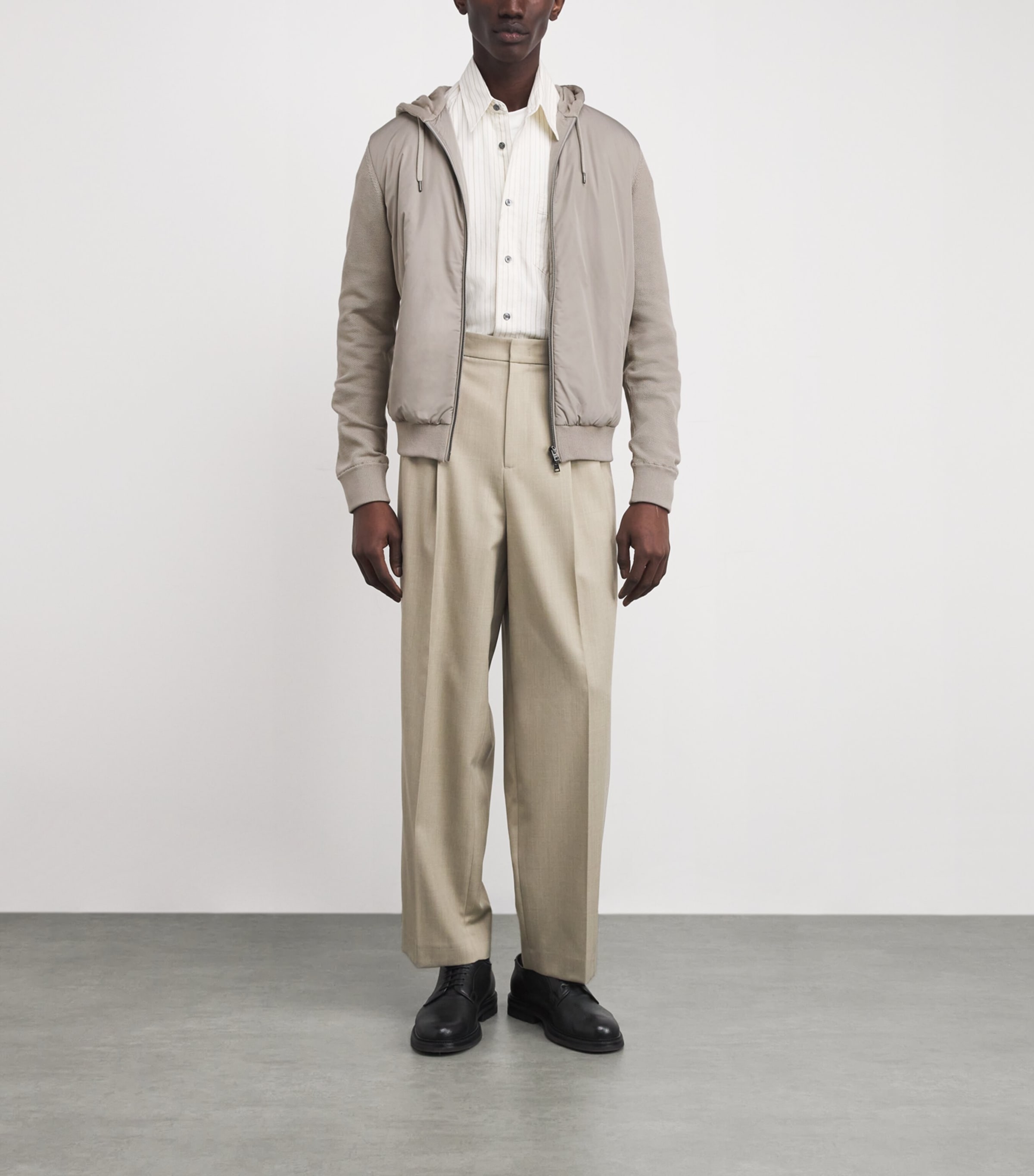 Cotton Hooded Hybrid Jacket TAUPE 2600 Image 2