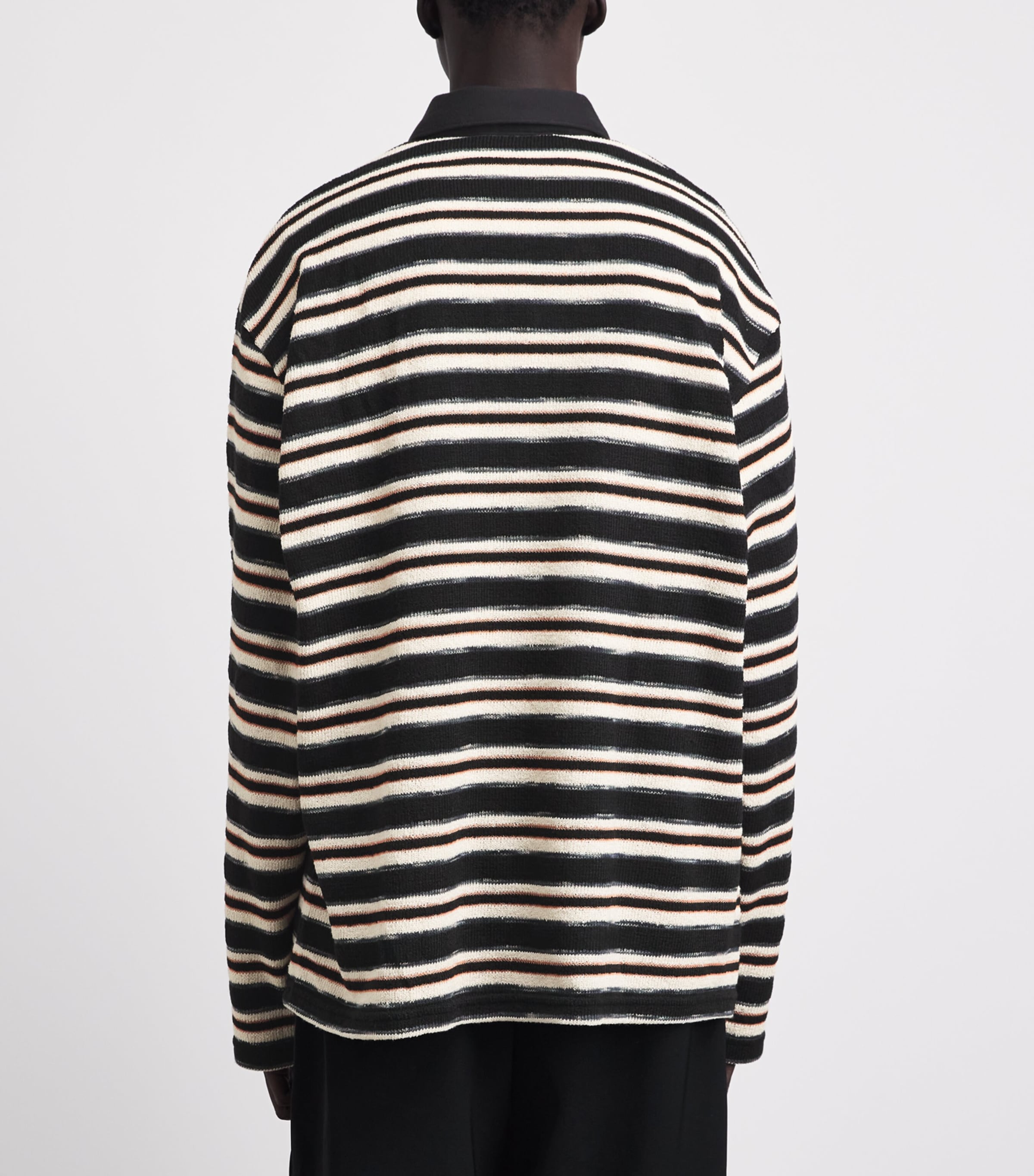 Song For The Mute Mens Stripe Polo Shirt Black Image 5