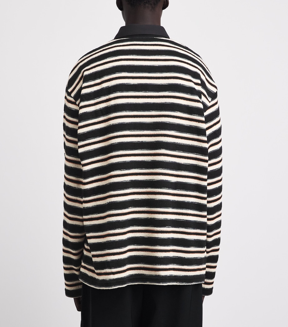 Song For The Mute Mens Stripe Polo Shirt Black Image 5