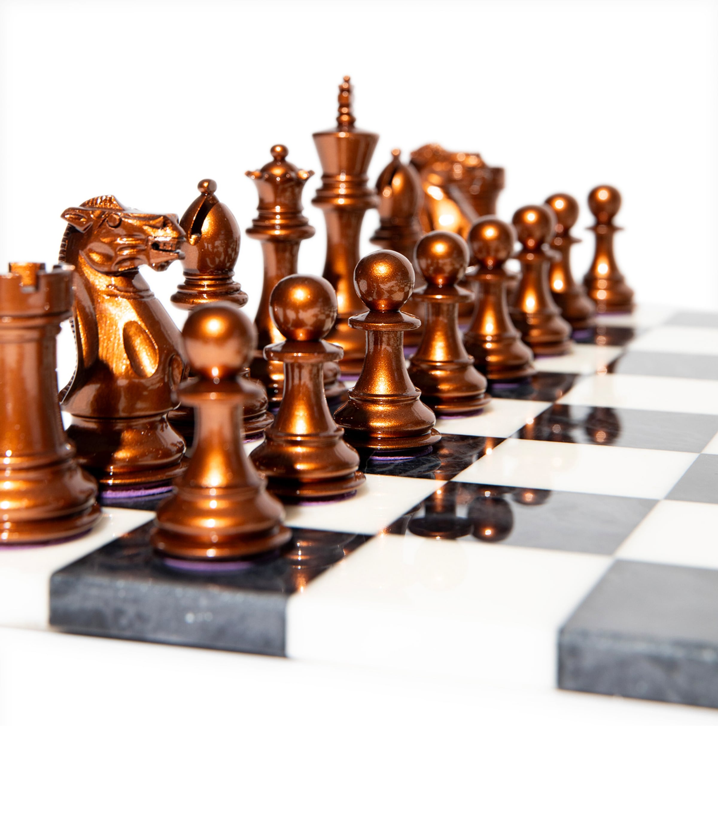 Alabaster-Board Bold Chess Set COPPER Image 5
