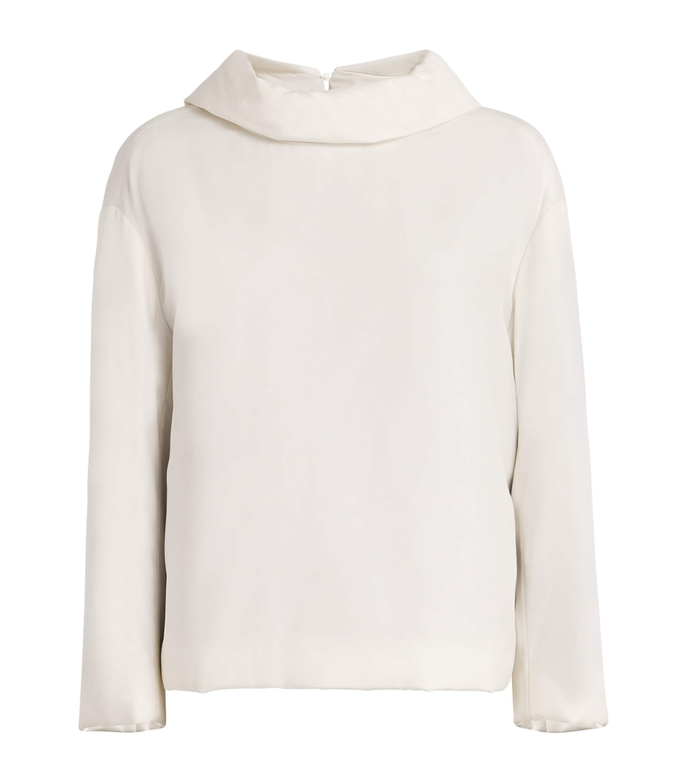 CARVEN SILK SCARF-DETAIL BLOUSE