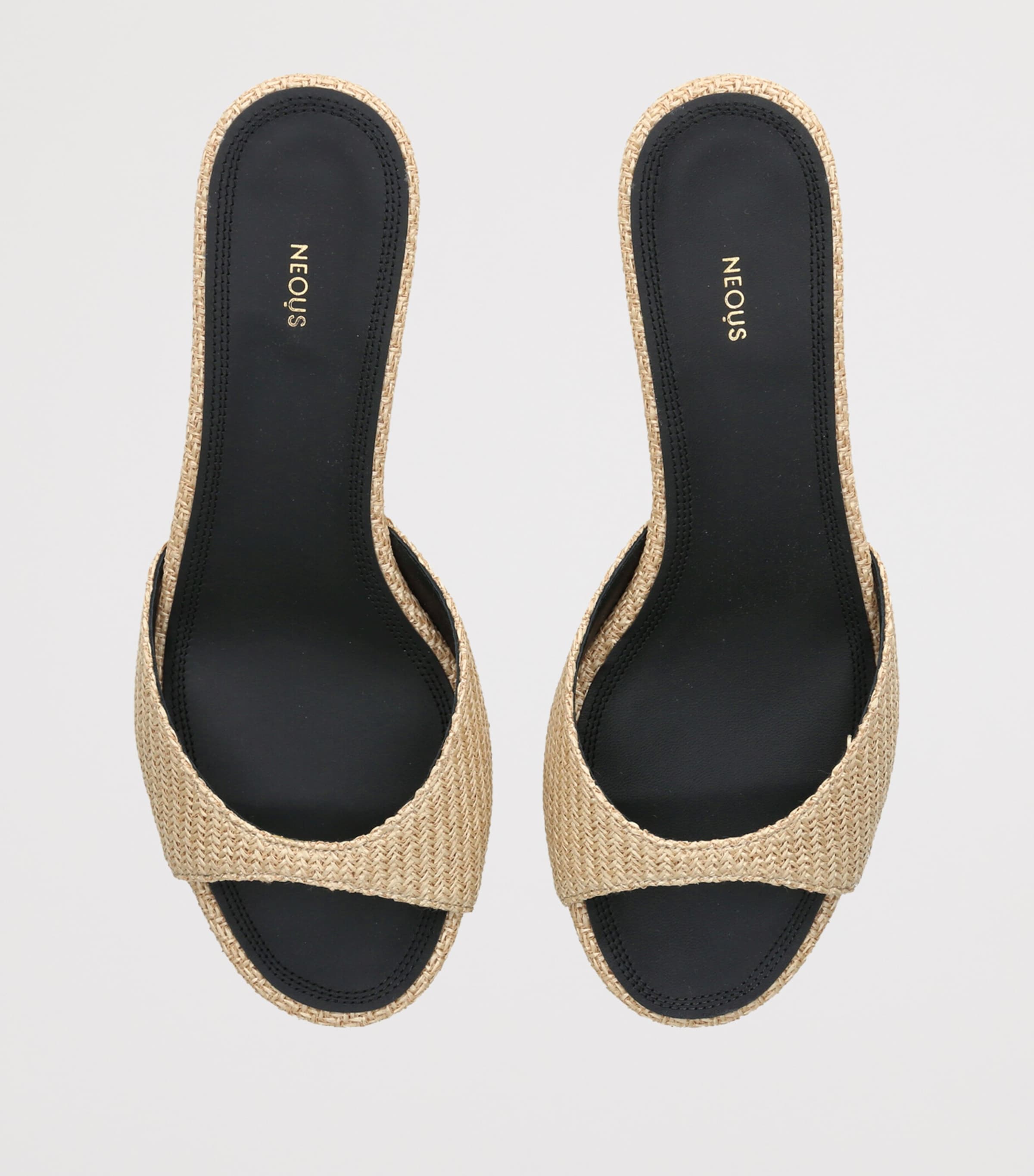 NEOUS Raffia Hynia Mules 40 Beige Image 3