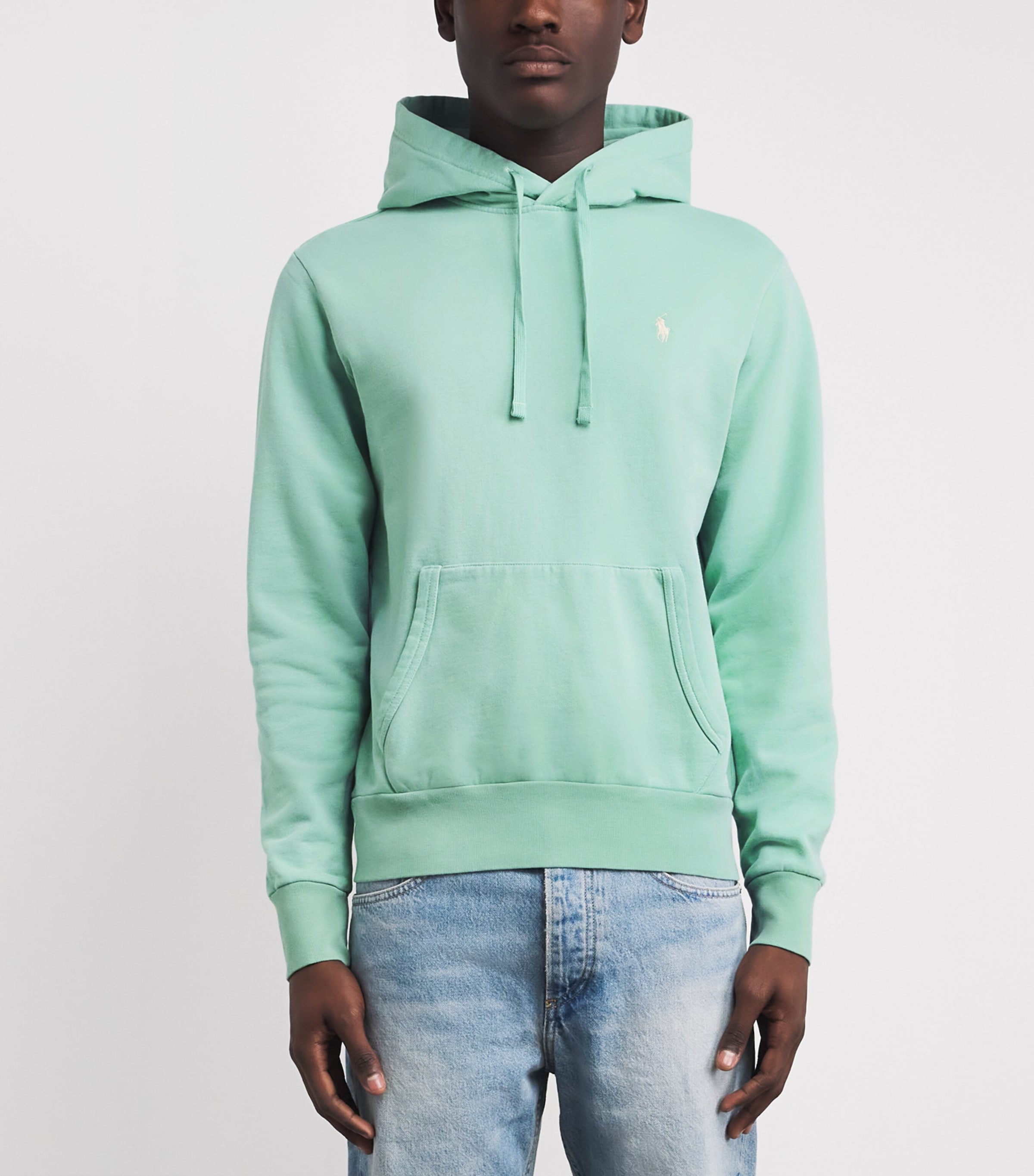 Polo Ralph Lauren Mens Cotton Loopback Fleece Polo Pony Hoodie Celadon Image 4