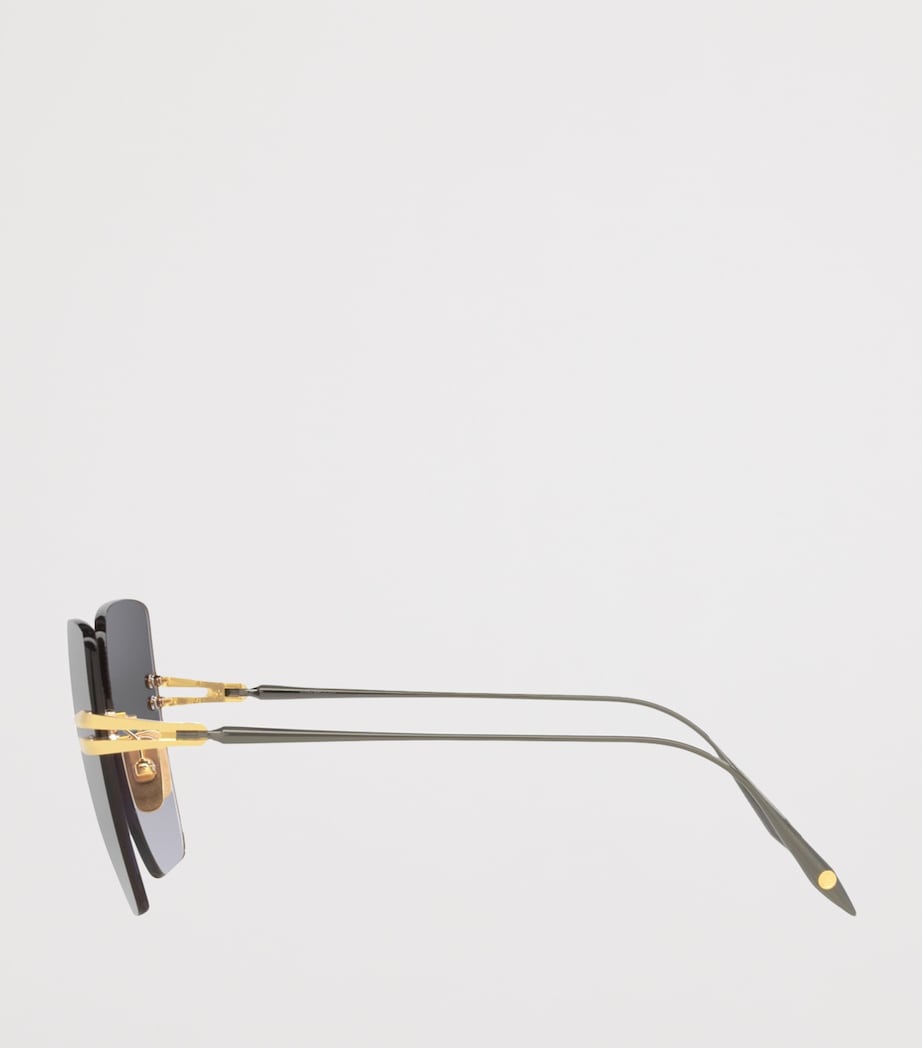 DITA Rimless Square Embra Sunglasses Gold Image 3